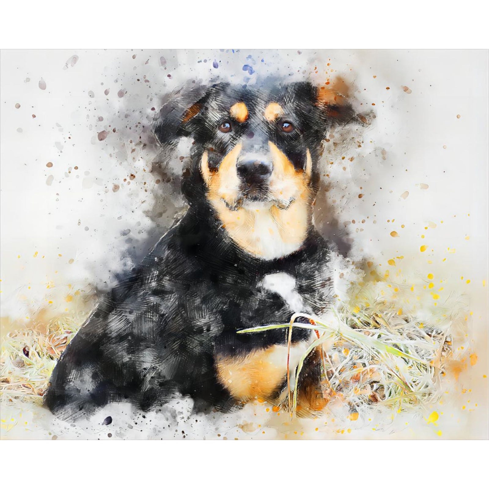 Dog Drawing | Diamond Painting Design - Full Drill Diamond Art with 5d Square or Round Diamonds - AB Drills Available