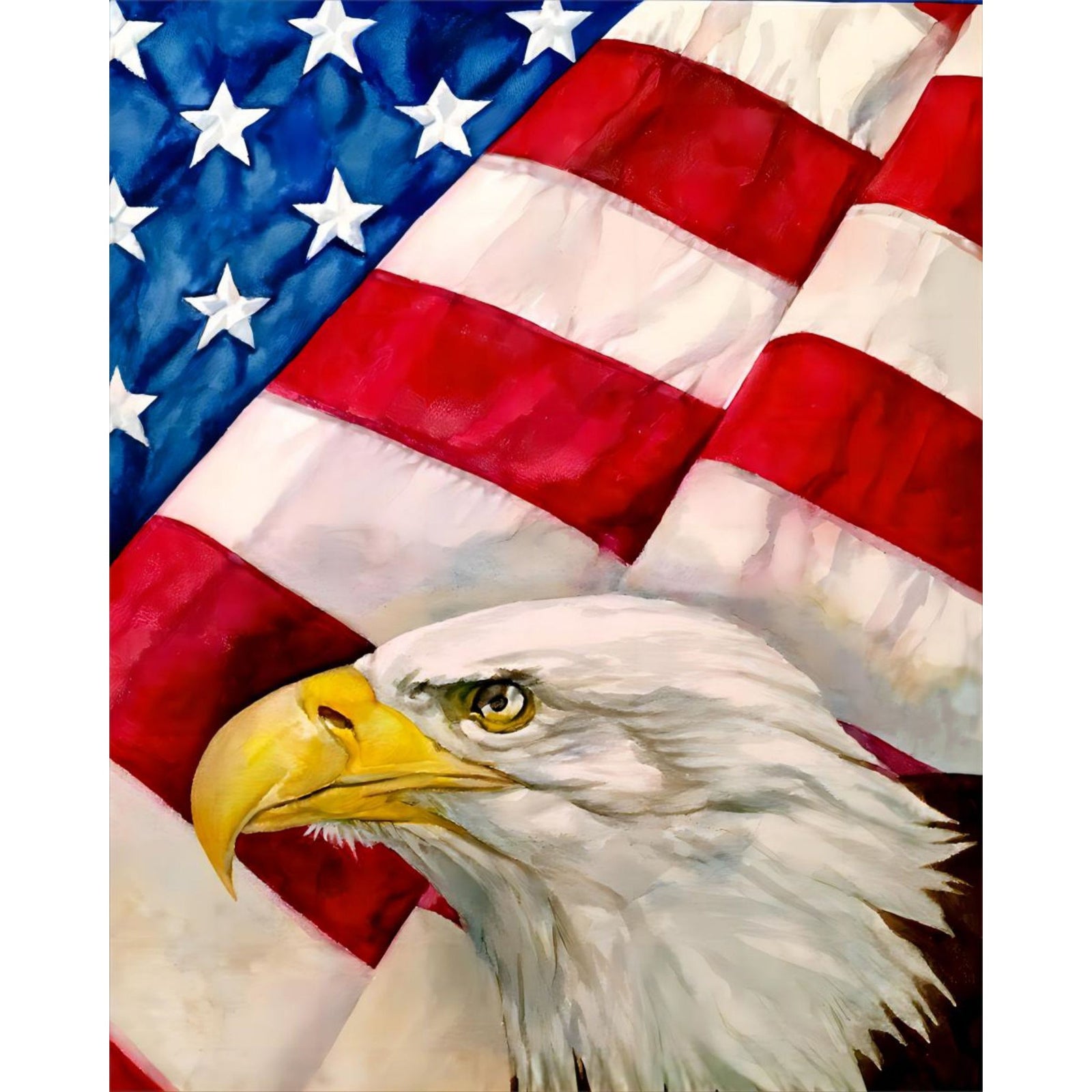 The Eagle and Flag | Diamond Painting Design - Full Drill Diamond Art with 5d Square or Round Diamonds - AB Drills Available