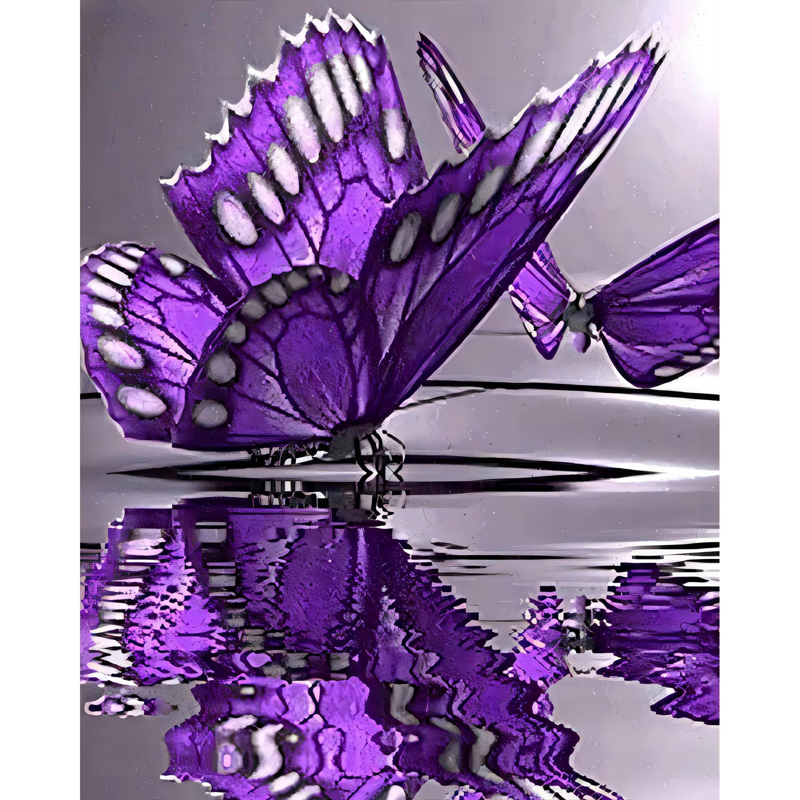 Butterfly Reflections | Diamond Painting Design - Full Drill Diamond Art with 5d Square or Round Diamonds - AB Drills Available