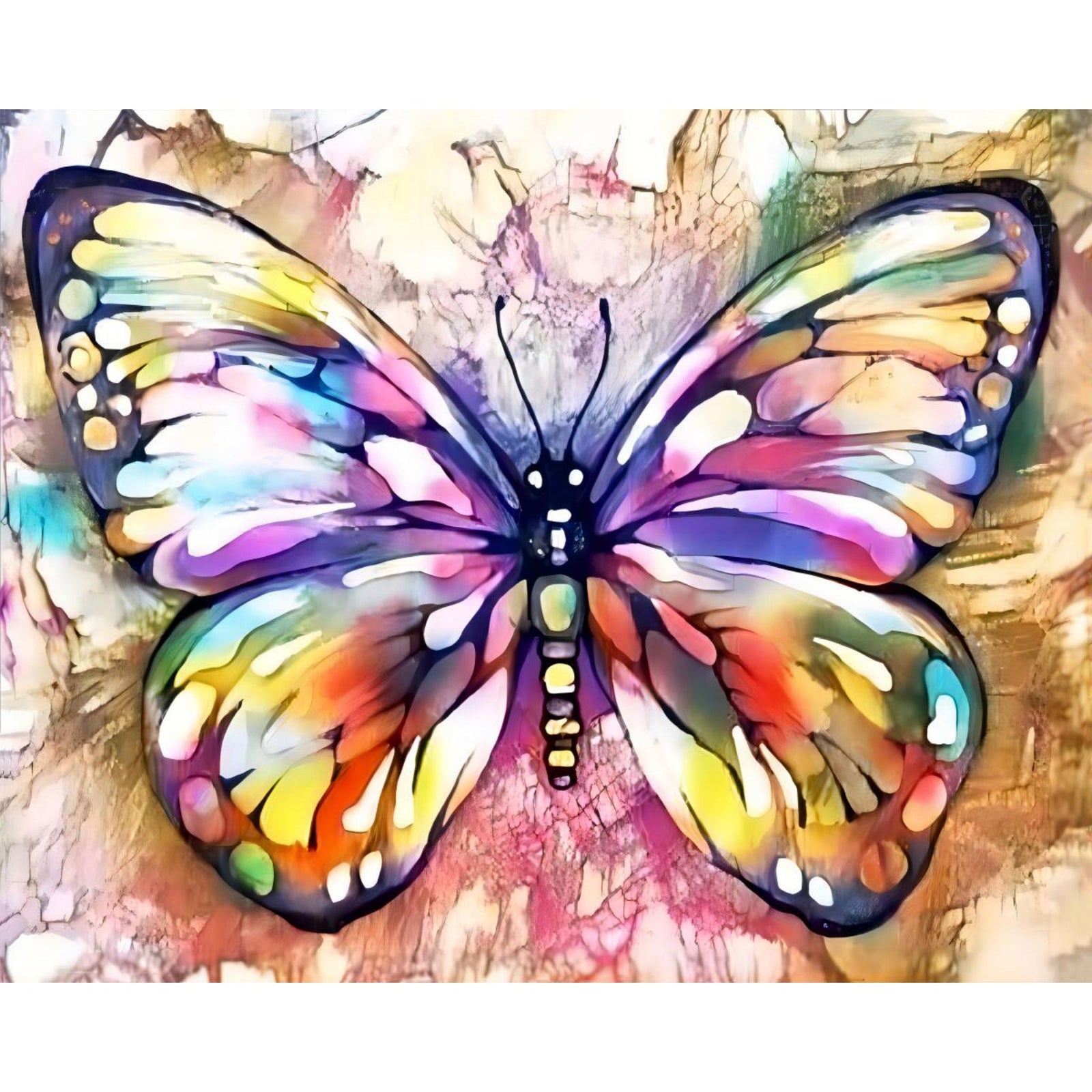 Rainbow Butterfly | Diamond Painting Design - Full Drill Diamond Art with 5d Square or Round Diamonds - AB Drills Available