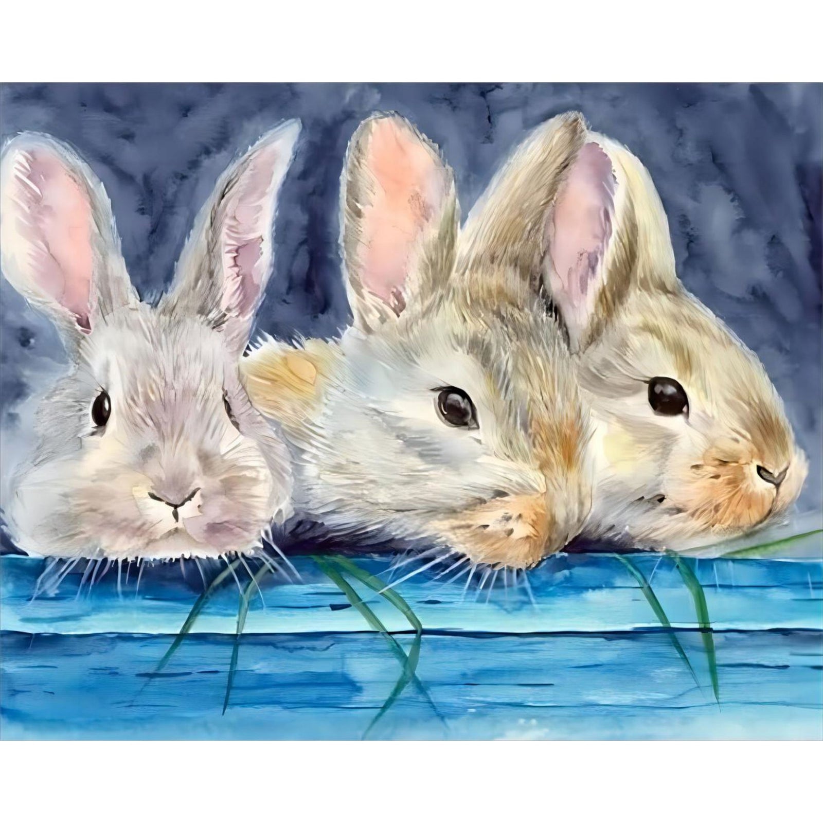 Three Rabbits | Diamond Painting Design - Full Drill Diamond Art with 5d Square or Round Diamonds - AB Drills Available