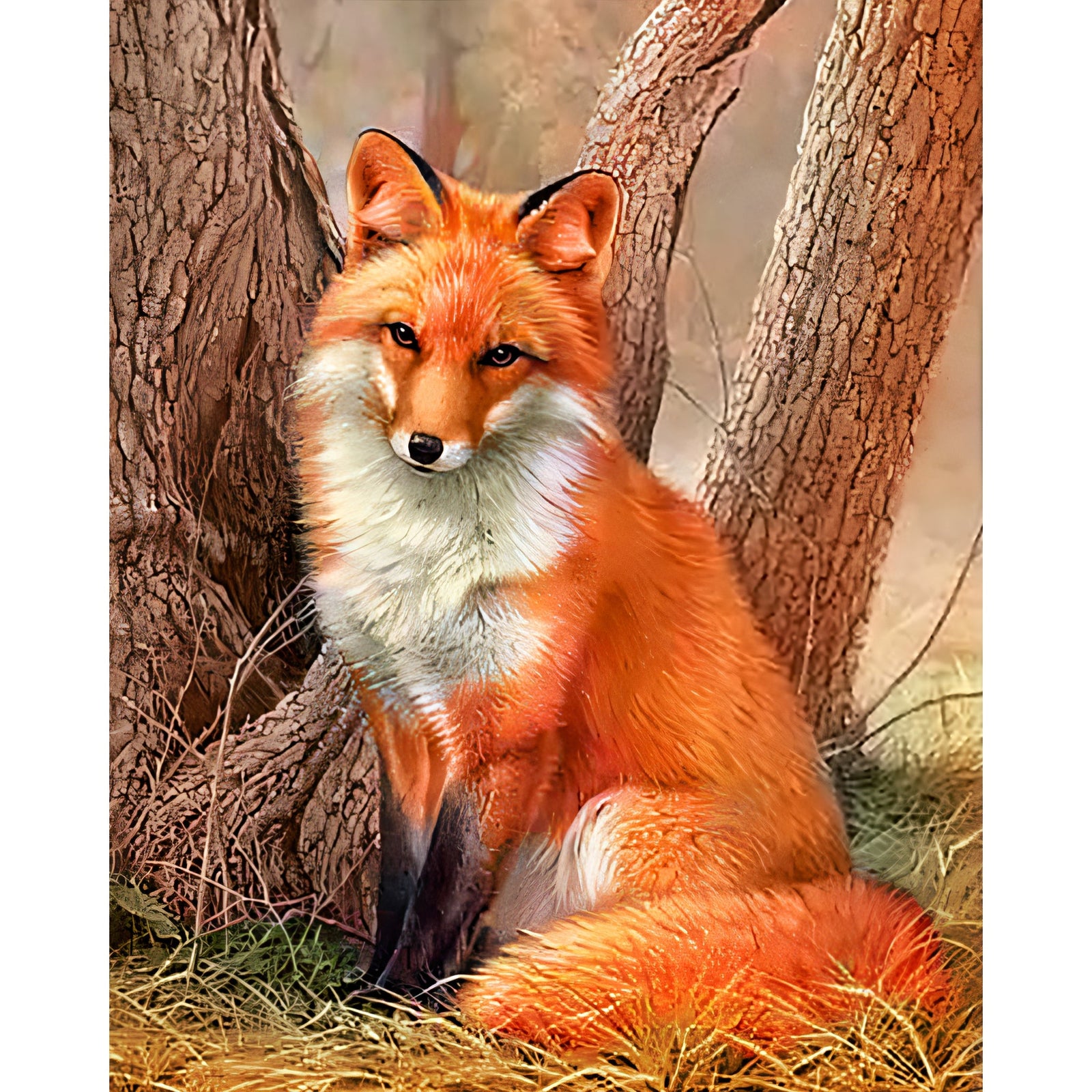 Fox In Forest | Diamond Painting Design - Full Drill Diamond Art with 5d Square or Round Diamonds - AB Drills Available