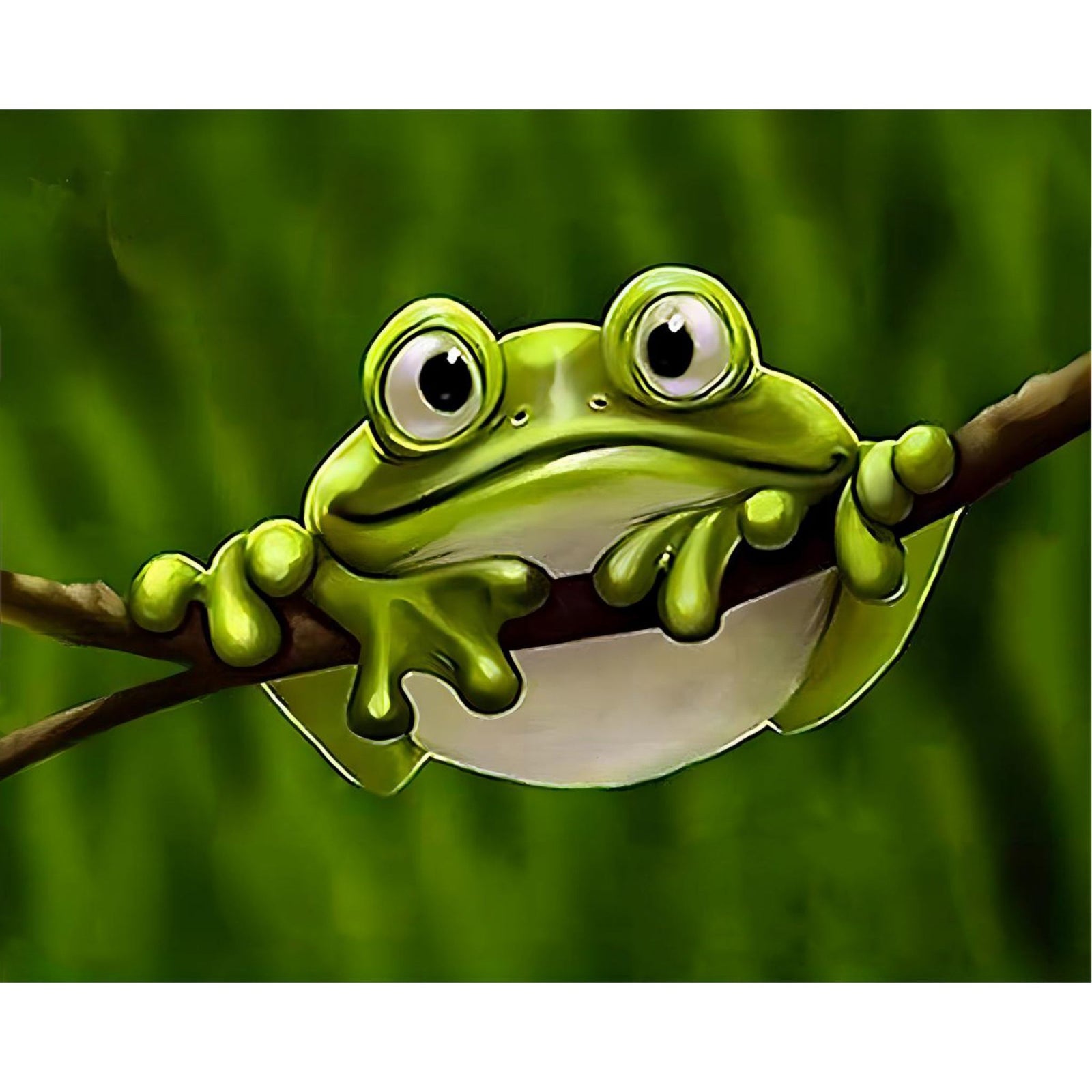 The Green Frog | Diamond Painting Design - Full Drill Diamond Art with 5d Square or Round Diamonds - AB Drills Available