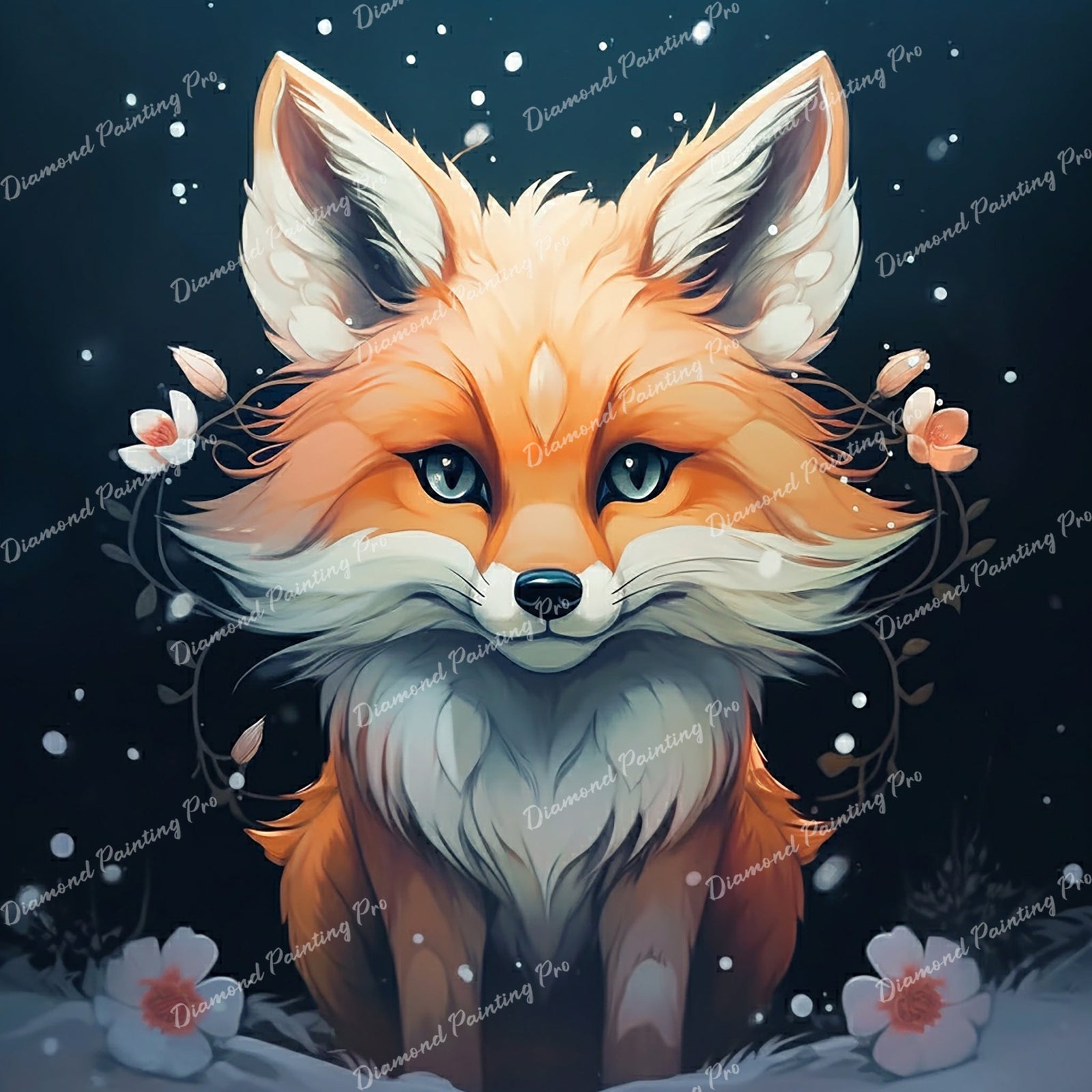 Snowy Fox's Secret | Diamond Painting Design - Full Drill Diamond Art with 5d Square or Round Diamonds - AB Drills Available