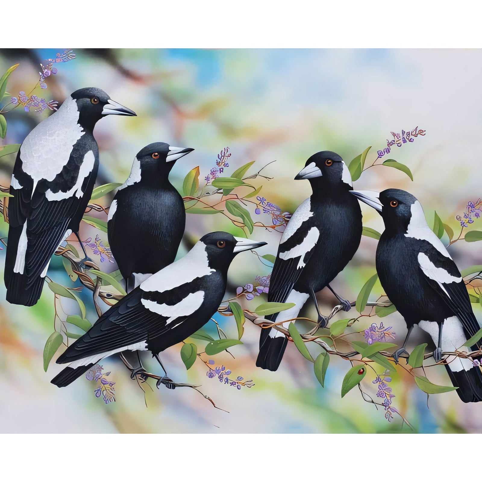 Magpies | Diamond Painting Design - Full Drill Diamond Art with 5d Square or Round Diamonds - AB Drills Available