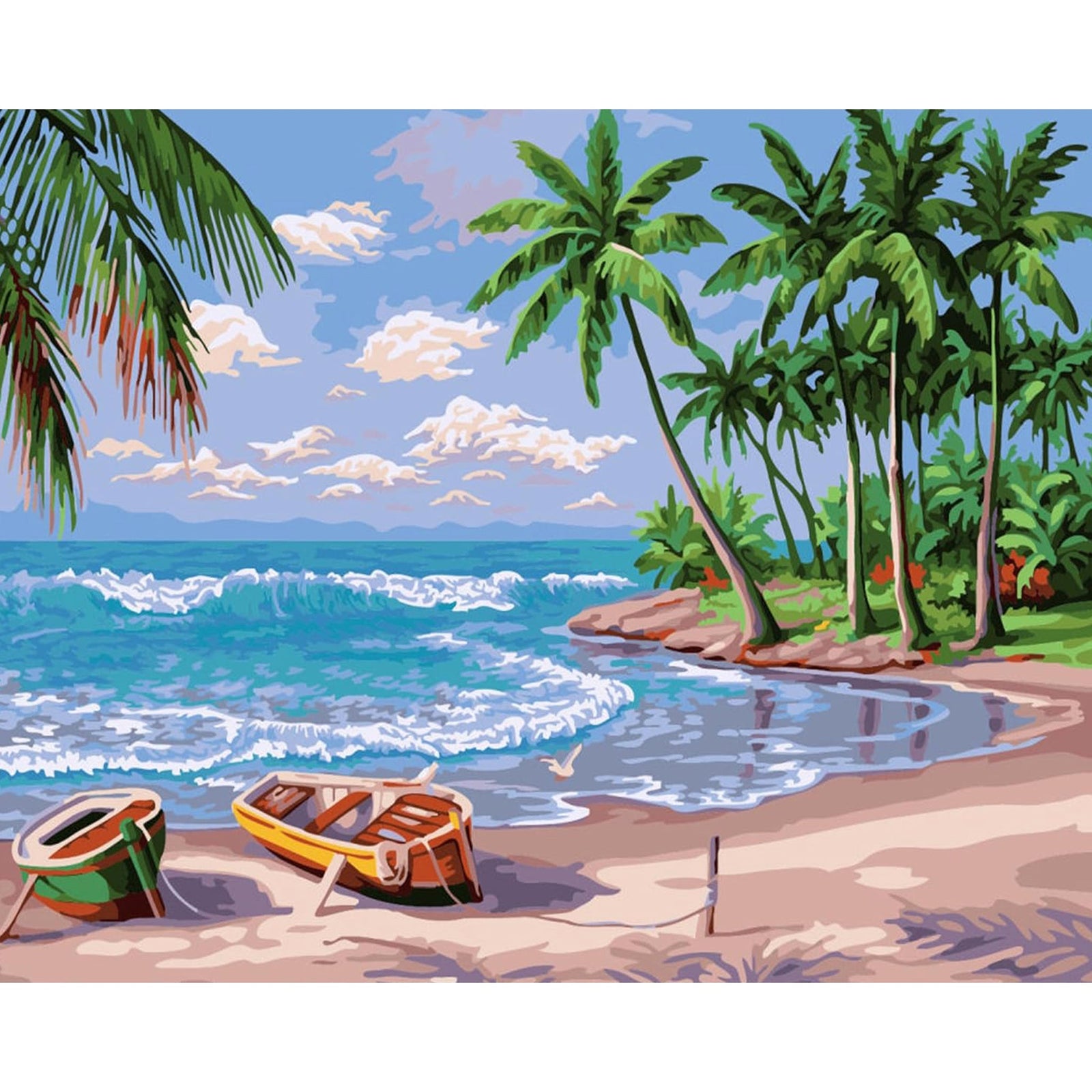 Ship Hawaii Beach | Diamond Painting Design - Full Drill Diamond Art with 5d Square or Round Diamonds - AB Drills Available