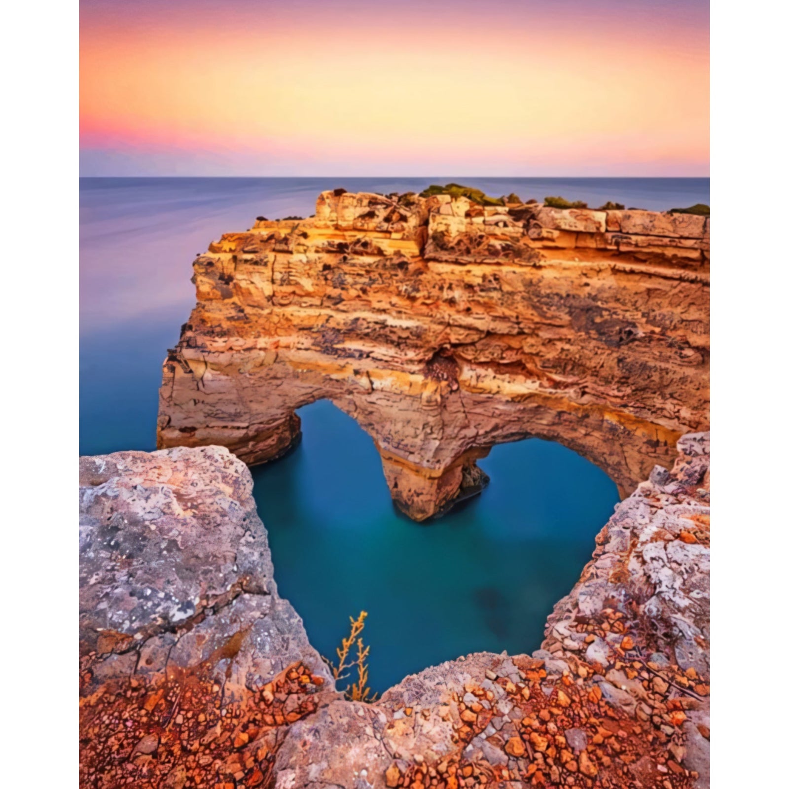 Marinha Beach Portugal | Diamond Painting Design - Full Drill Diamond Art with 5d Square or Round Diamonds - AB Drills Available