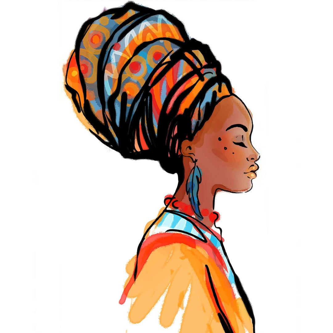 African Woman Turban | Diamond Painting