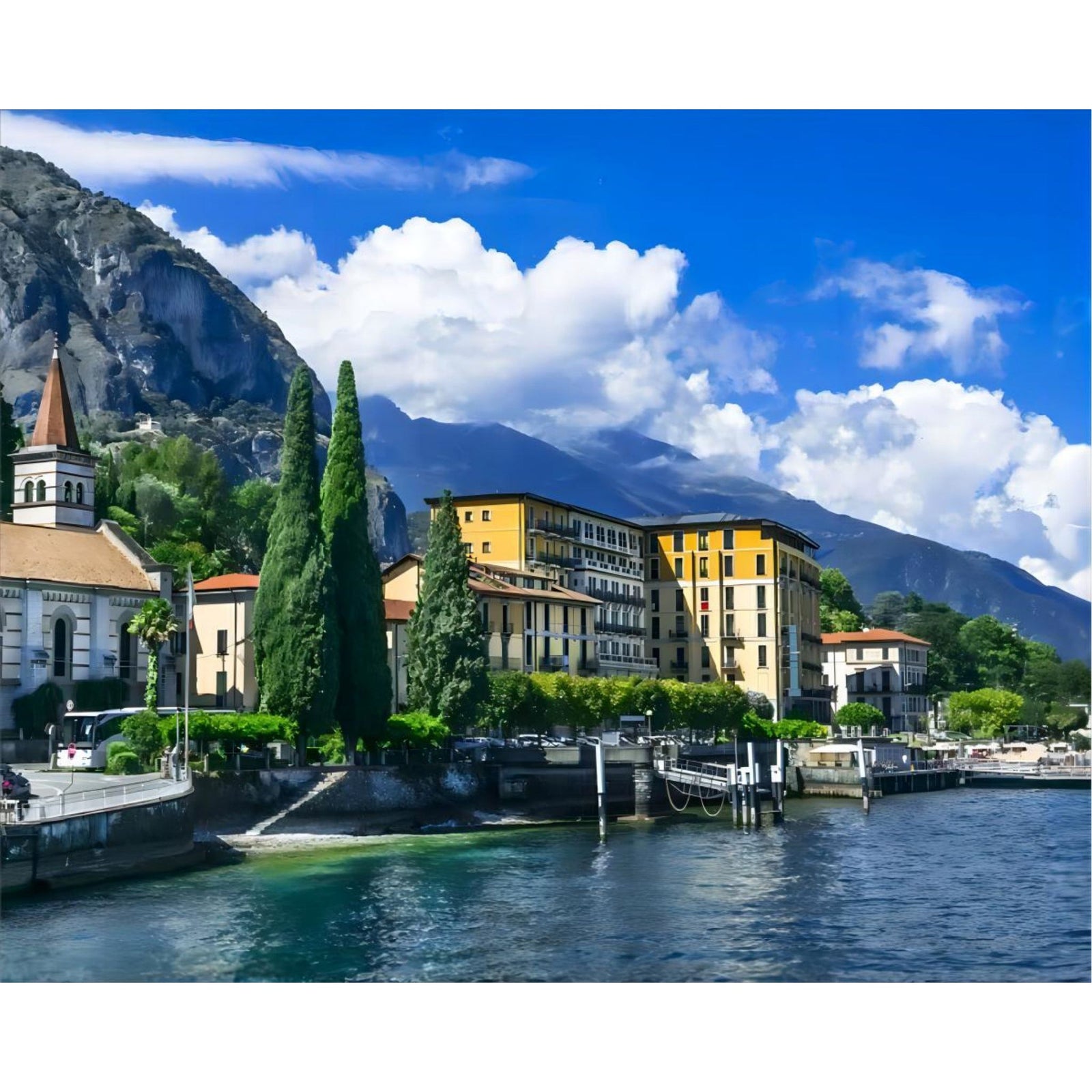 Lago di Como Italy | Diamond Painting Design - Full Drill Diamond Art with 5d Square or Round Diamonds - AB Drills Available