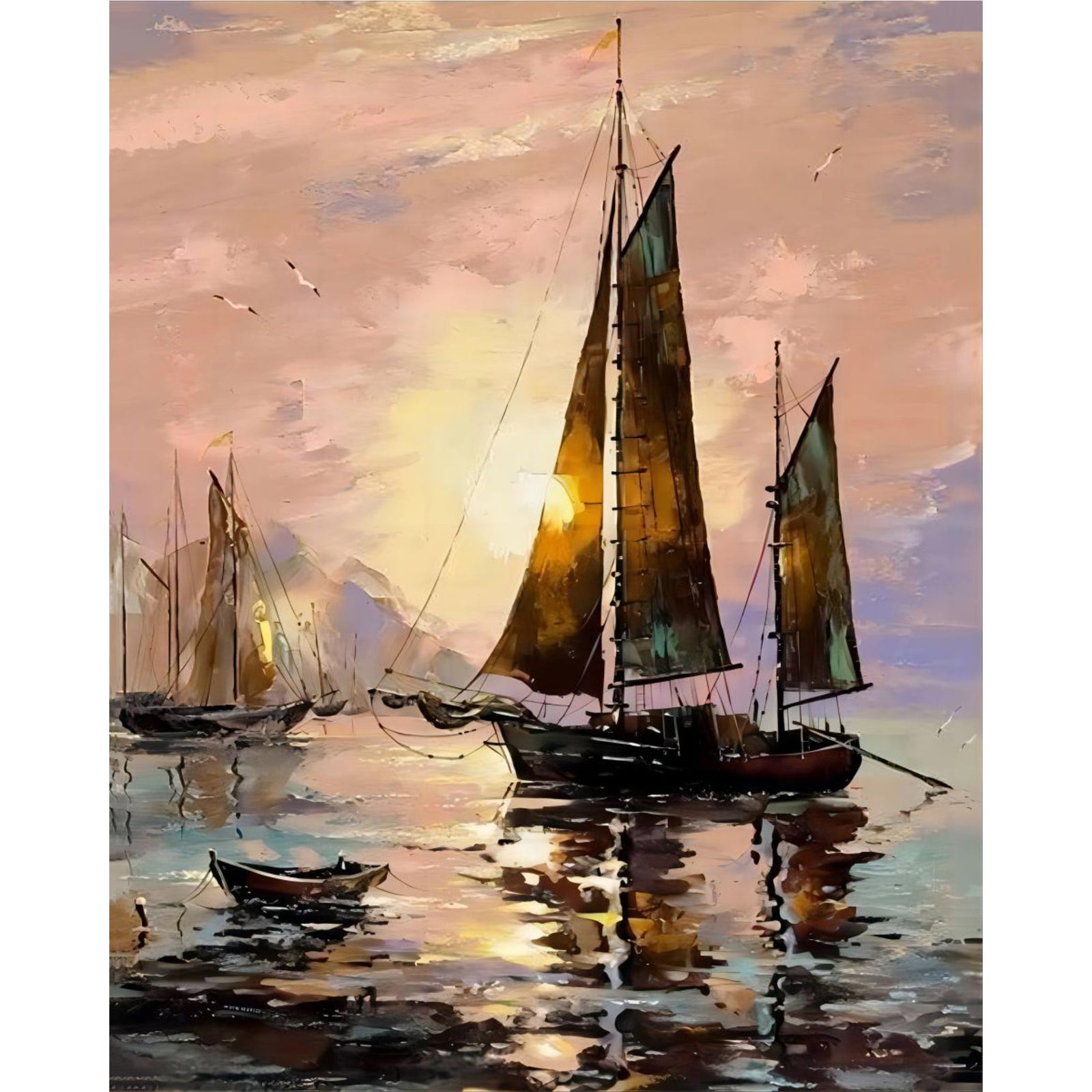 Spanish Sailing Boats | Diamond Painting Design - Full Drill Diamond Art with 5d Square or Round Diamonds - AB Drills Available