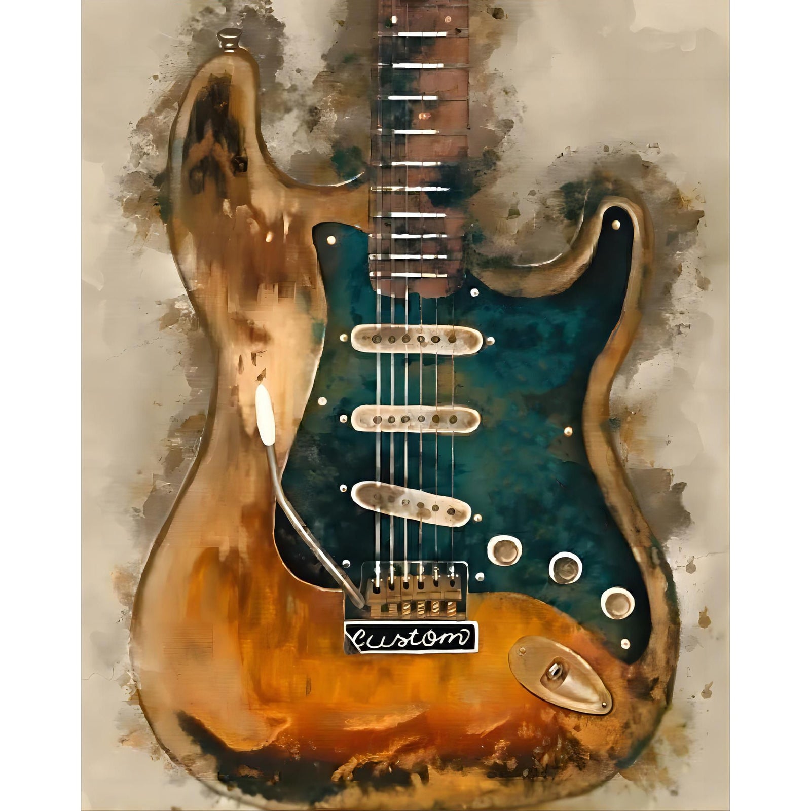 Stevie Ray Vaughan's Guitar | Diamond Painting Design - Full Drill Diamond Art with 5d Square or Round Diamonds - AB Drills Available