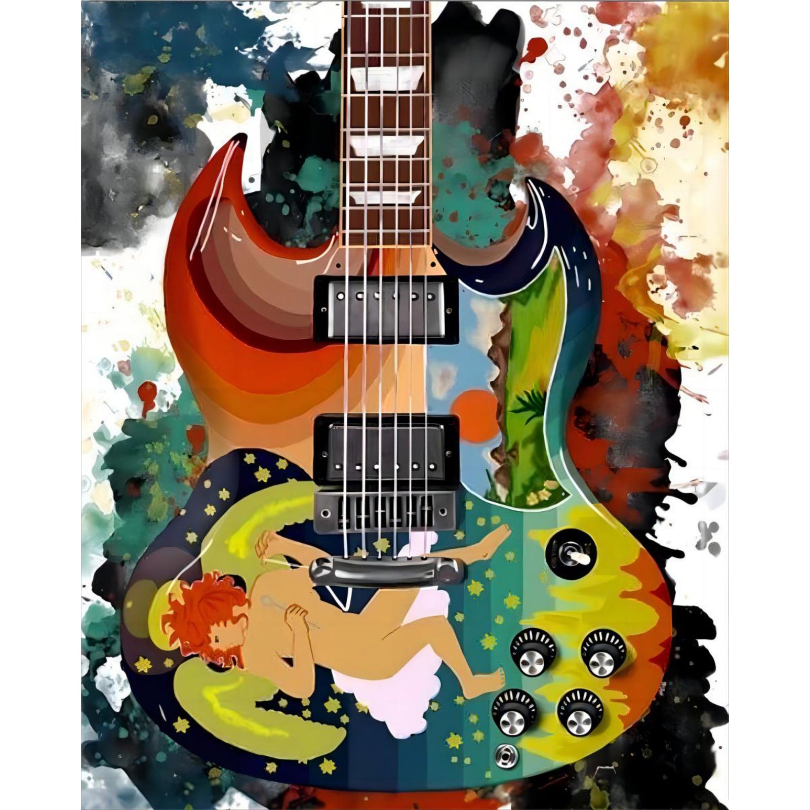 Eric Clapton's Solid Guitar | Diamond Painting Design - Full Drill Diamond Art with 5d Square or Round Diamonds - AB Drills Available