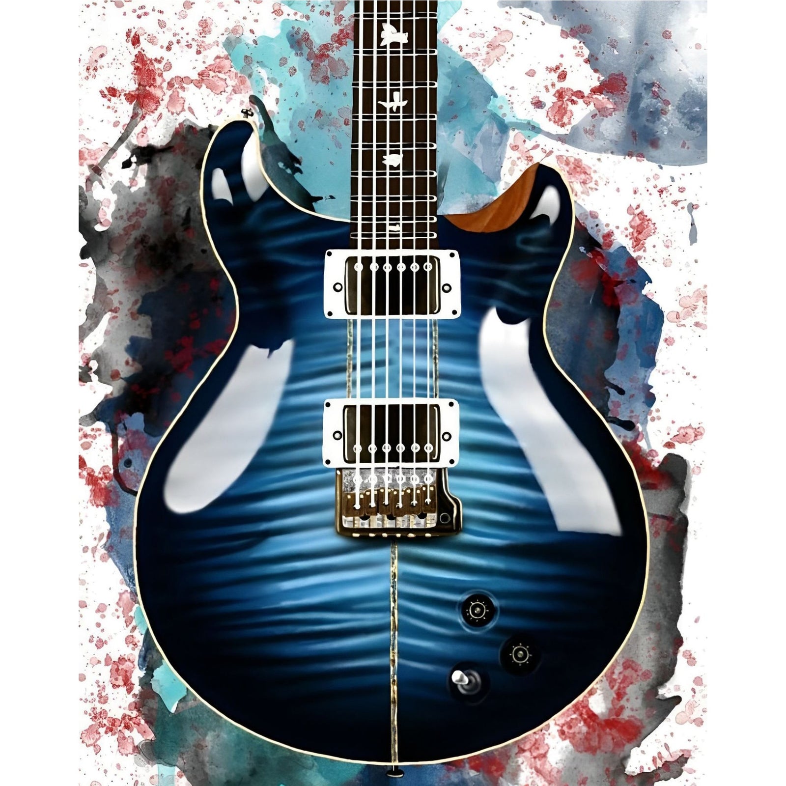 Santana's Electric Guitar | Diamond Painting Design - Full Drill Diamond Art with 5d Square or Round Diamonds - AB Drills Available