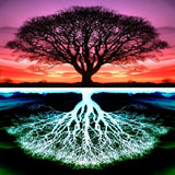 Colorful Fantasy Tree Different Reflection | Diamond Painting Design - Full Drill Diamond Art with 5d Square or Round Diamonds - AB Drills Available