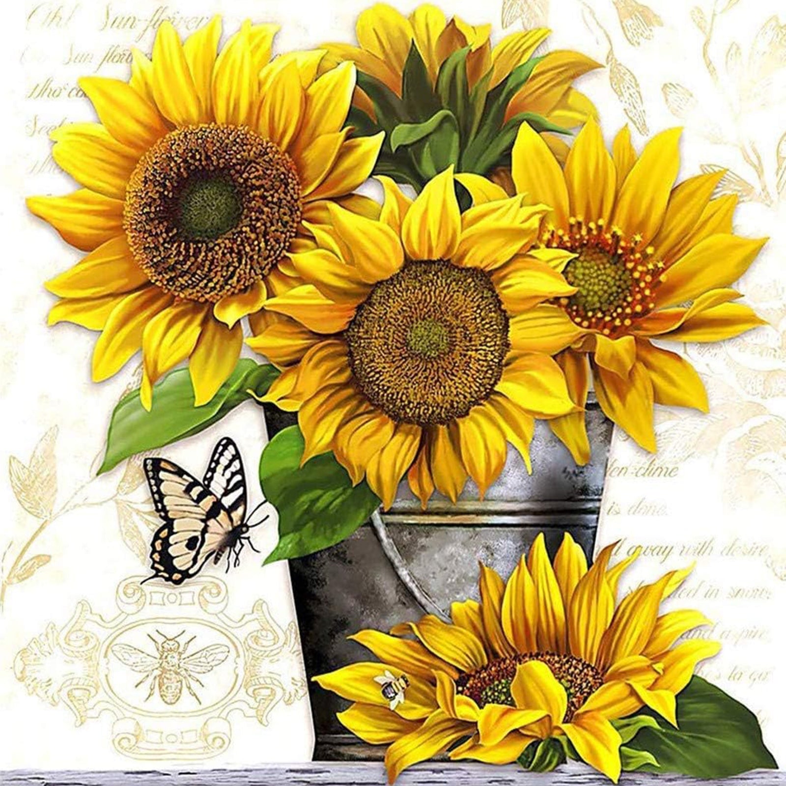 Yellow Sunflowers | Diamond Painting Design - Full Drill Diamond Art with 5d Square or Round Diamonds - AB Drills Available