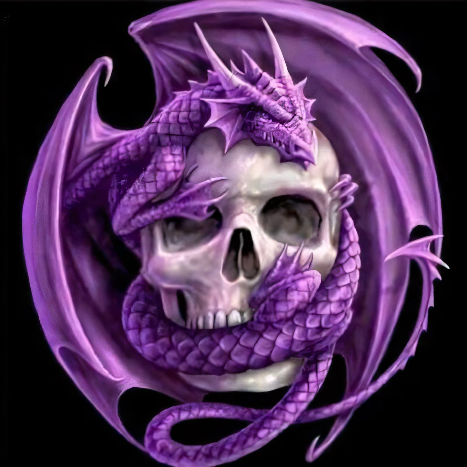 Purple Dragon Skull | Diamond Painting Design - Full Drill Diamond Art with 5d Square or Round Diamonds - AB Drills Available