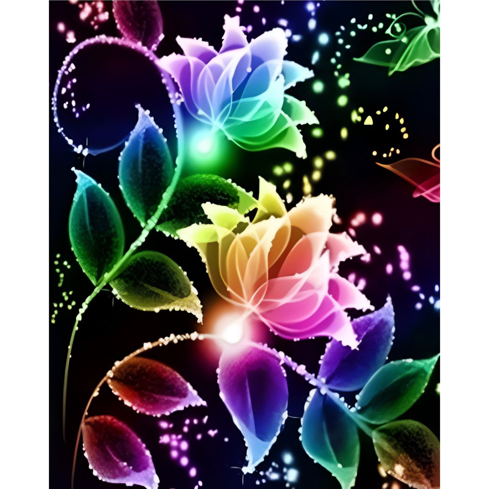 Modern Art Color Abstract Flowers | Diamond Painting Design - Full Drill Diamond Art with 5d Square or Round Diamonds - AB Drills Available