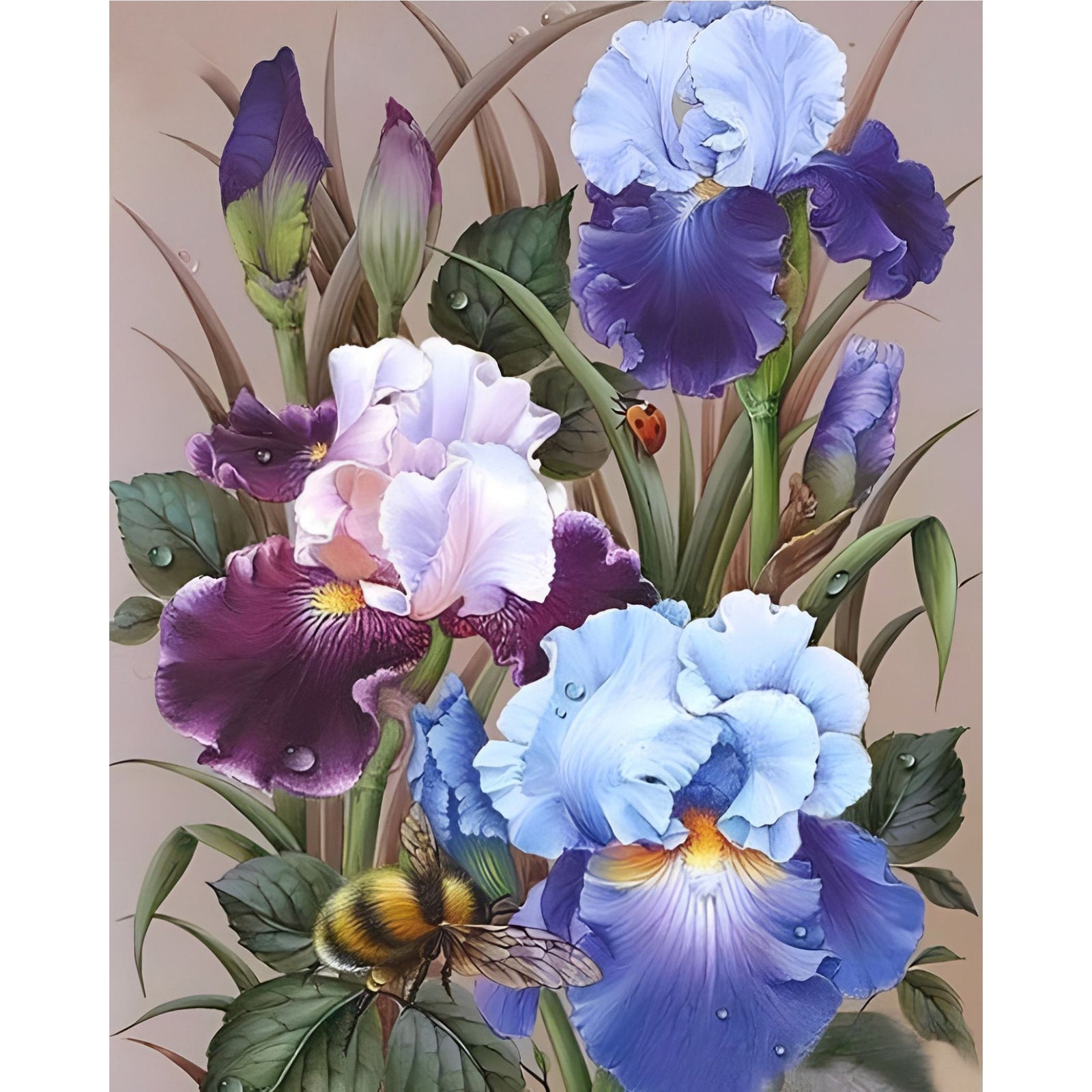 Purple Flowers | Diamond Painting Design - Full Drill Diamond Art with 5d Square or Round Diamonds - AB Drills Available