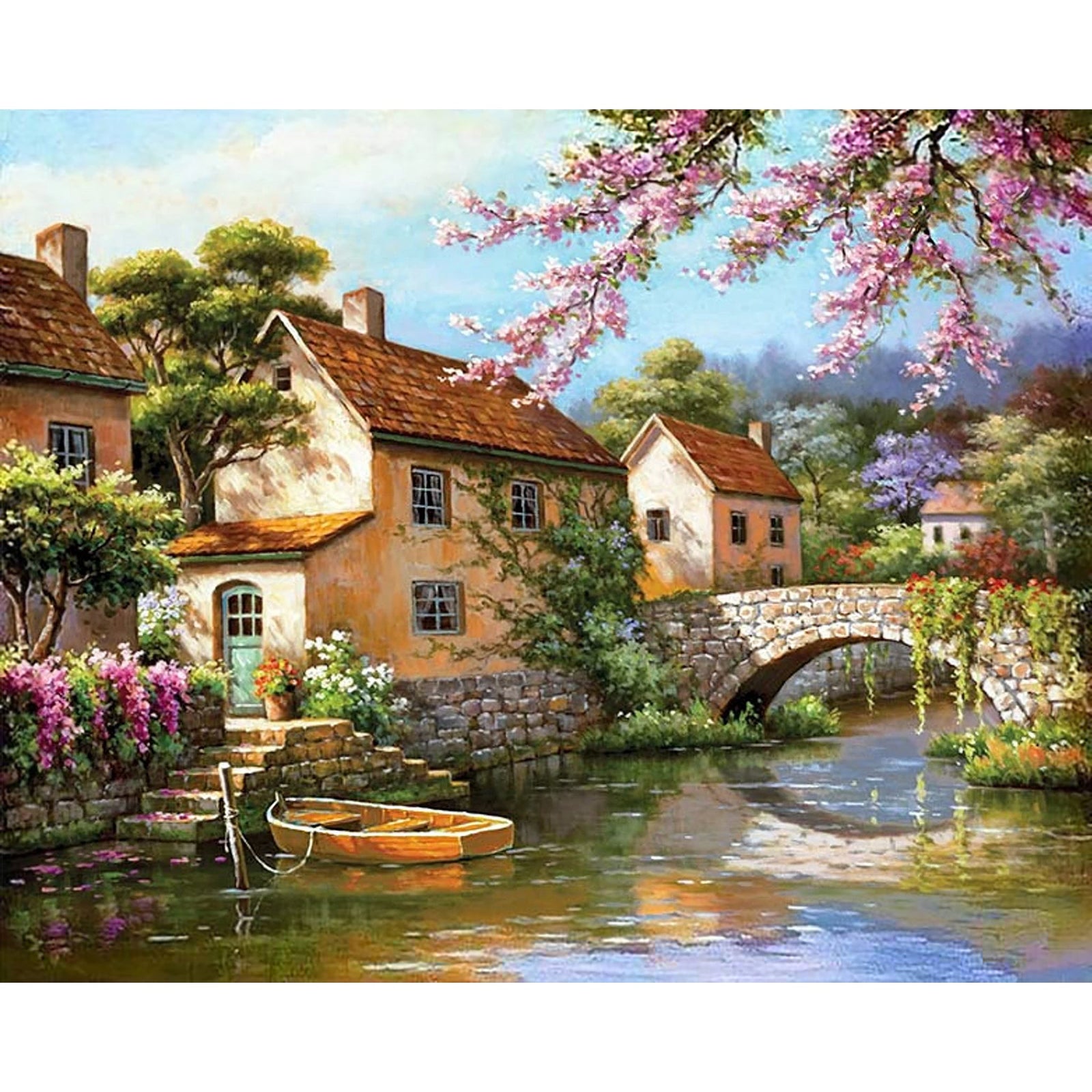 Landscape Cottage | Diamond Painting Design - Full Drill Diamond Art with 5d Square or Round Diamonds - AB Drills Available