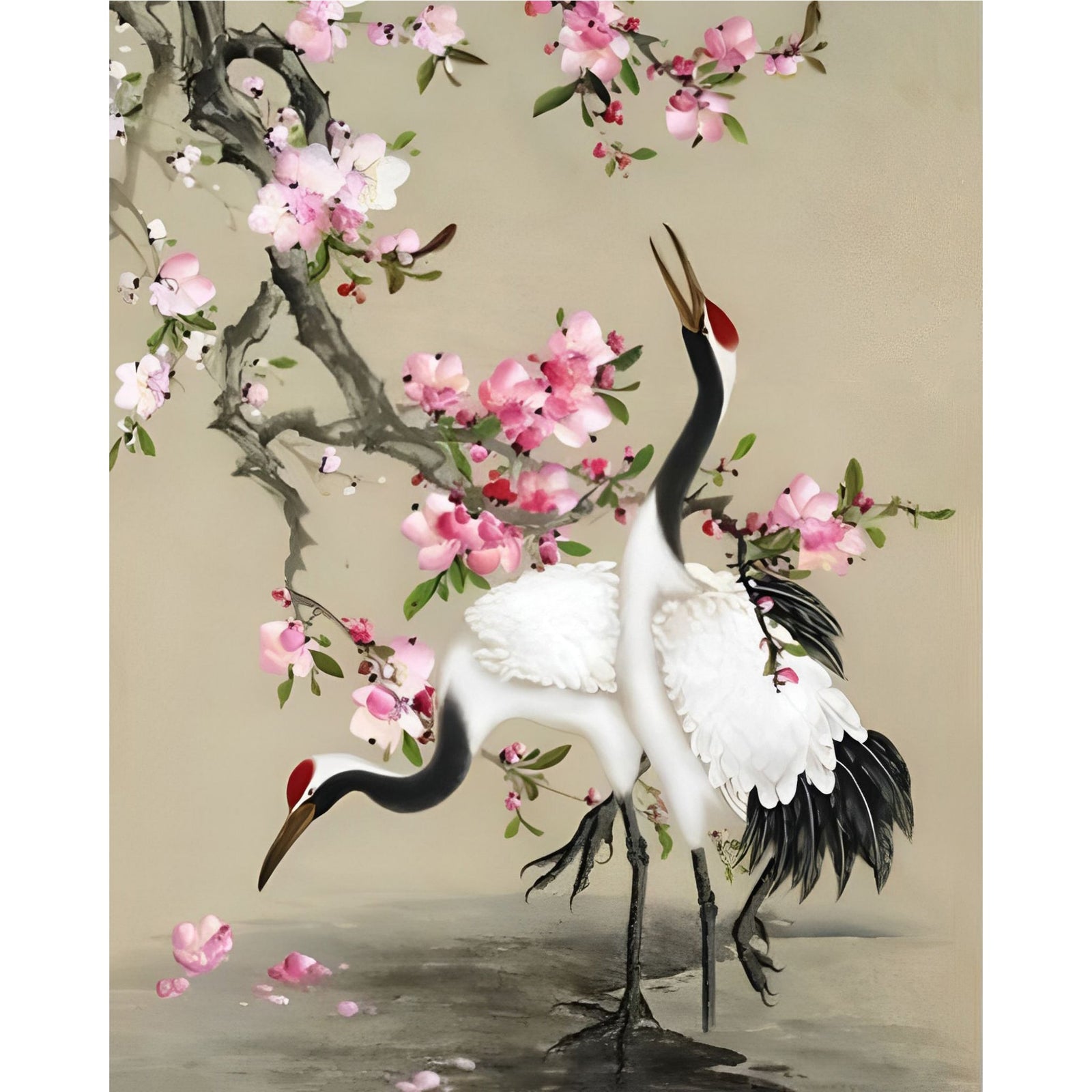 Watercolor Red-Crowned Crane | Diamond Painting Design - Full Drill Diamond Art with 5d Square or Round Diamonds - AB Drills Available