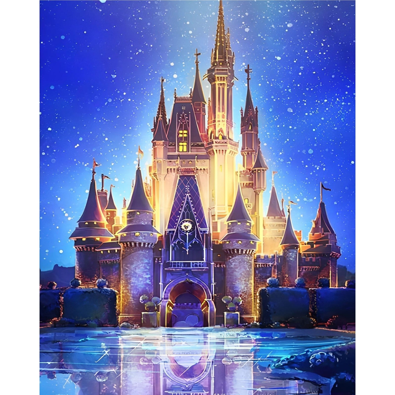 Castle Night Picture | Diamond Painting Design - Full Drill Diamond Art with 5d Square or Round Diamonds - AB Drills Available