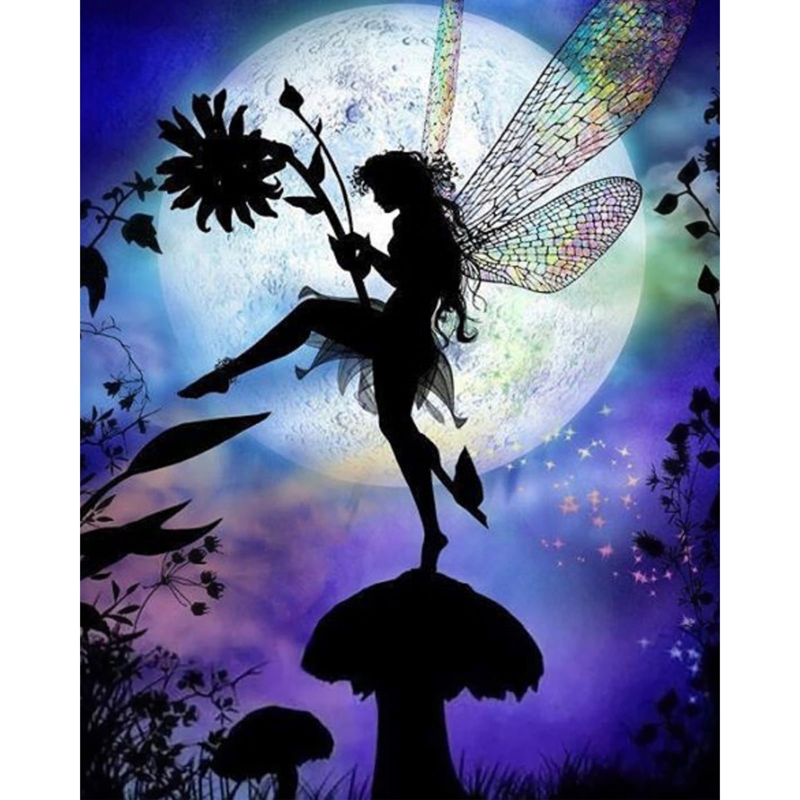 Fantasy Dream Moon Sky Fairy | Diamond Painting Design - Full Drill Diamond Art with 5d Square or Round Diamonds - AB Drills Available