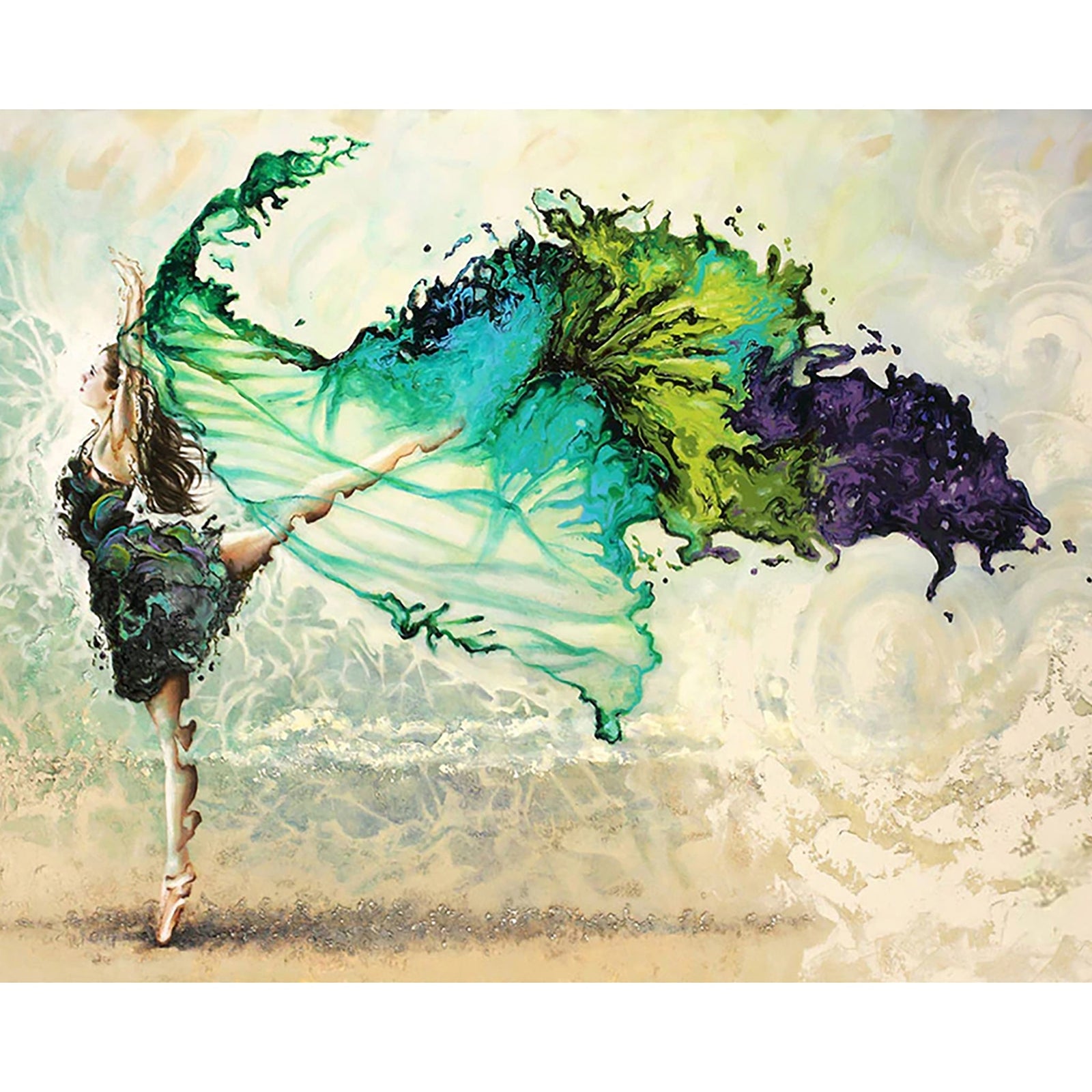 Watercolor Wonderful Dancer Girl | Diamond Painting Design - Full Drill Diamond Art with 5d Square or Round Diamonds - AB Drills Available