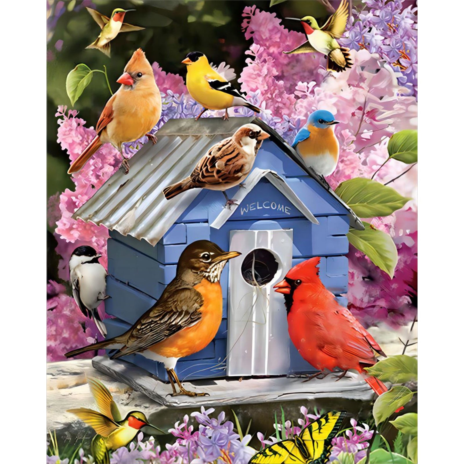 Birdhouse | Diamond Painting Design - Full Drill Diamond Art with 5d Square or Round Diamonds - AB Drills Available