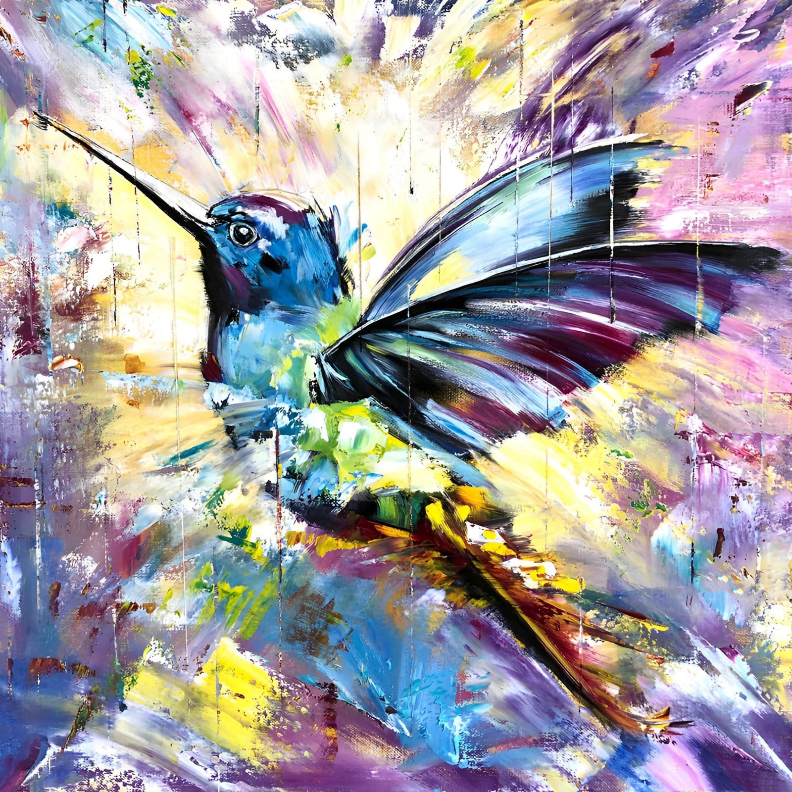 Hummingbird Modern | Diamond Painting Design - Full Drill Diamond Art with 5d Square or Round Diamonds - AB Drills Available