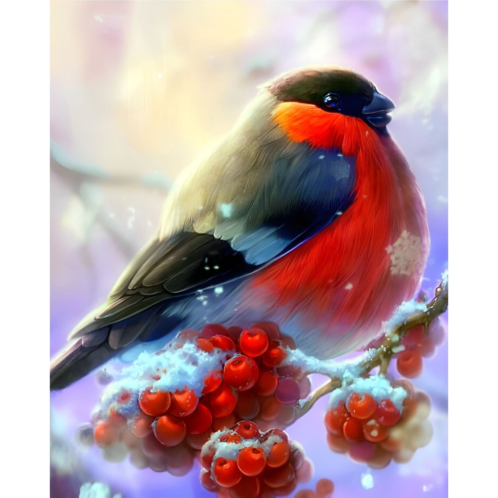 Winter Bird | Diamond Painting Design - Full Drill Diamond Art with 5d Square or Round Diamonds - AB Drills Available