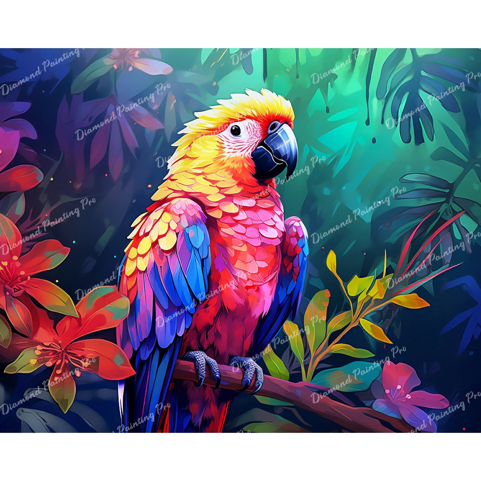 Parrot Dreamscape | Diamond Painting Design - Full Drill Diamond Art with 5d Square or Round Diamonds - AB Drills Available