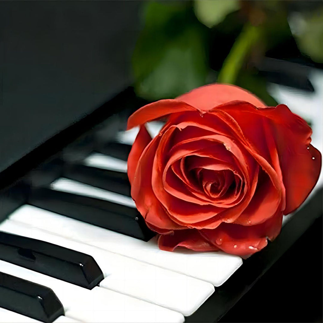 Black Piano Flower | Diamond Painting