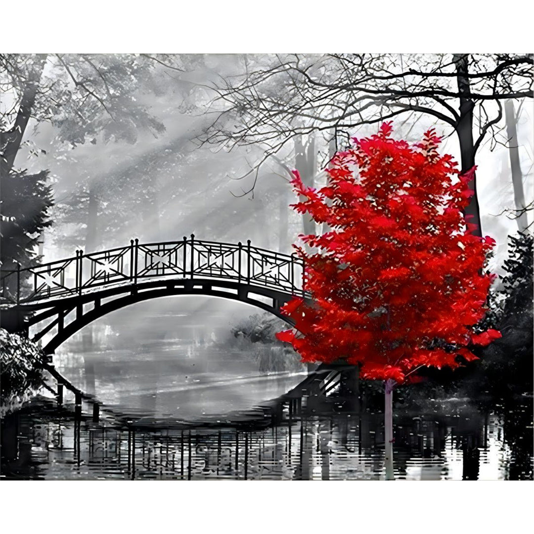 Red Tree Bridge | Diamond Painting