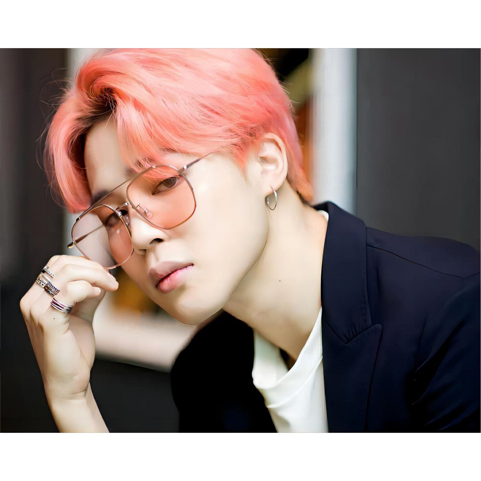 BTS Jimin with Pink Hair | Diamond Painting Design - Full Drill Diamond Art with 5d Square or Round Diamonds - AB Drills Available