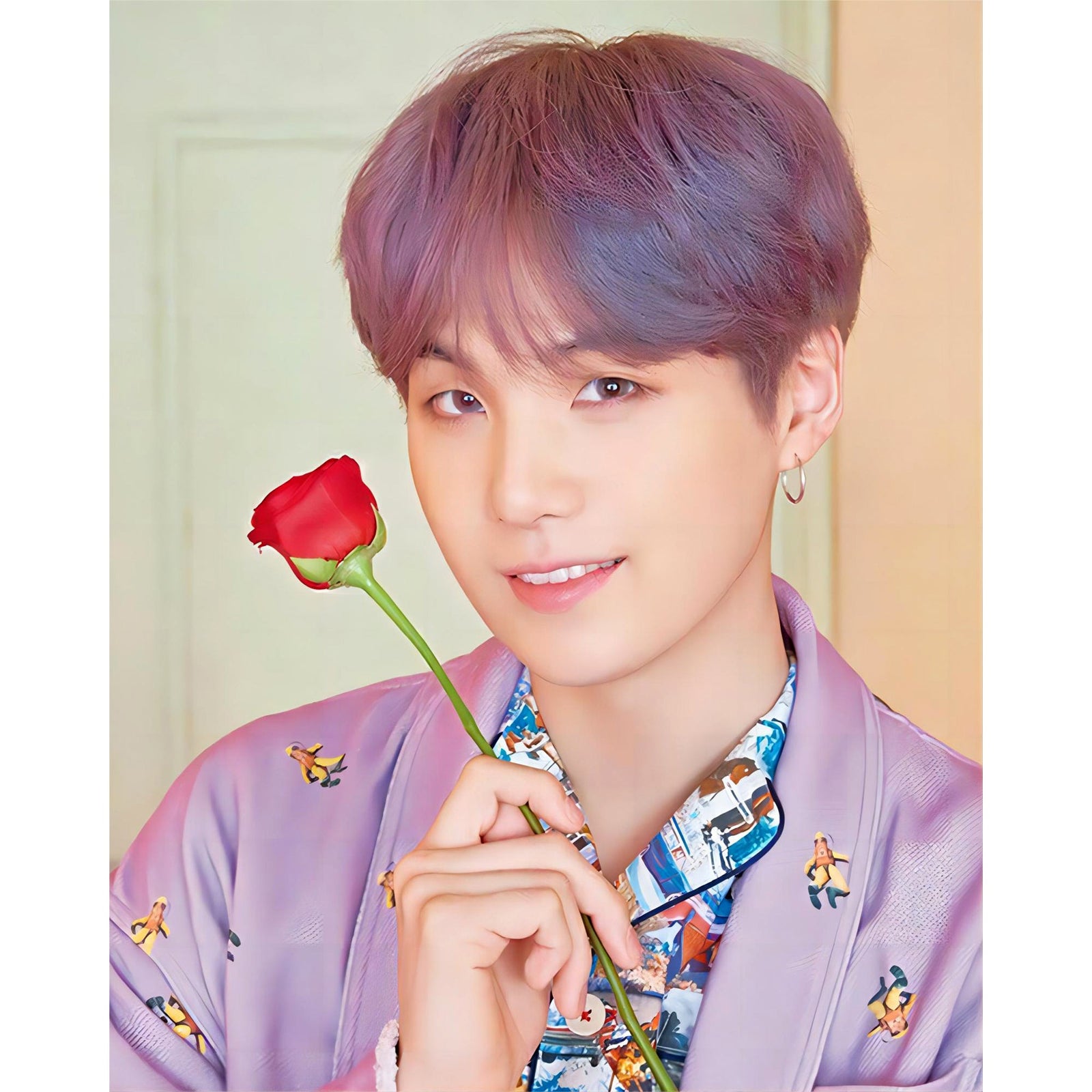 BTS Suga and Rose | Diamond Painting Design - Full Drill Diamond Art with 5d Square or Round Diamonds - AB Drills Available