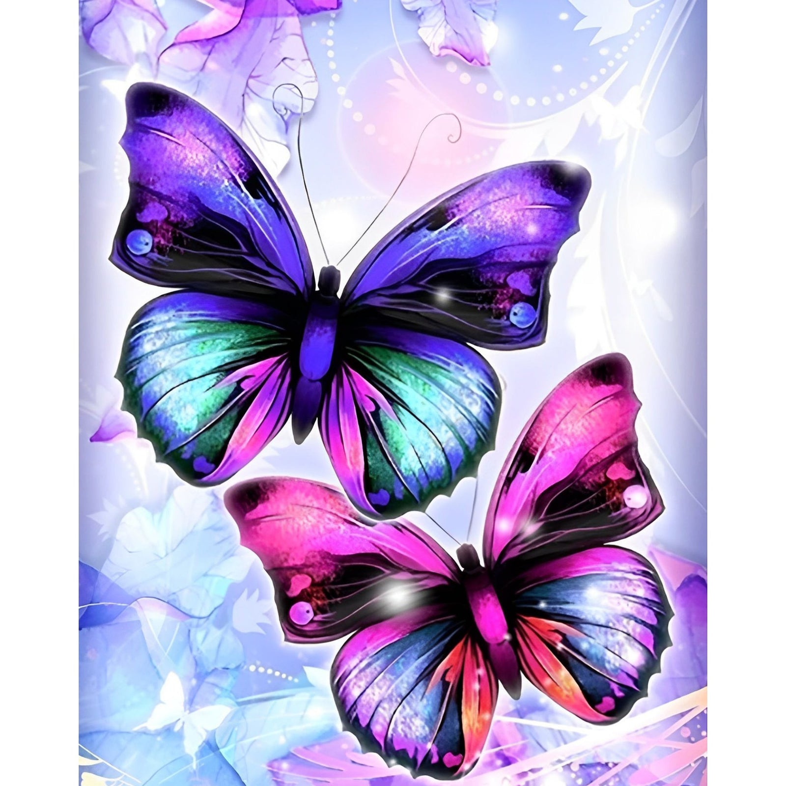 Butterflies in Grace | Diamond Painting Design - Full Drill Diamond Art with 5d Square or Round Diamonds - AB Drills Available