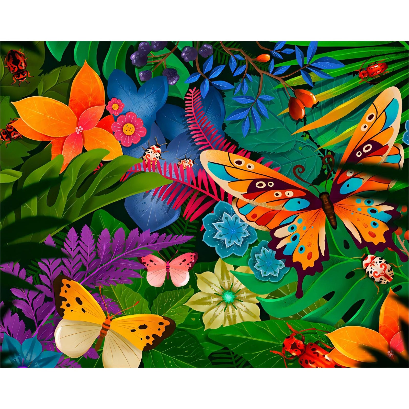 Butterflies in Bloom | Diamond Painting Design - Full Drill Diamond Art with 5d Square or Round Diamonds - AB Drills Available