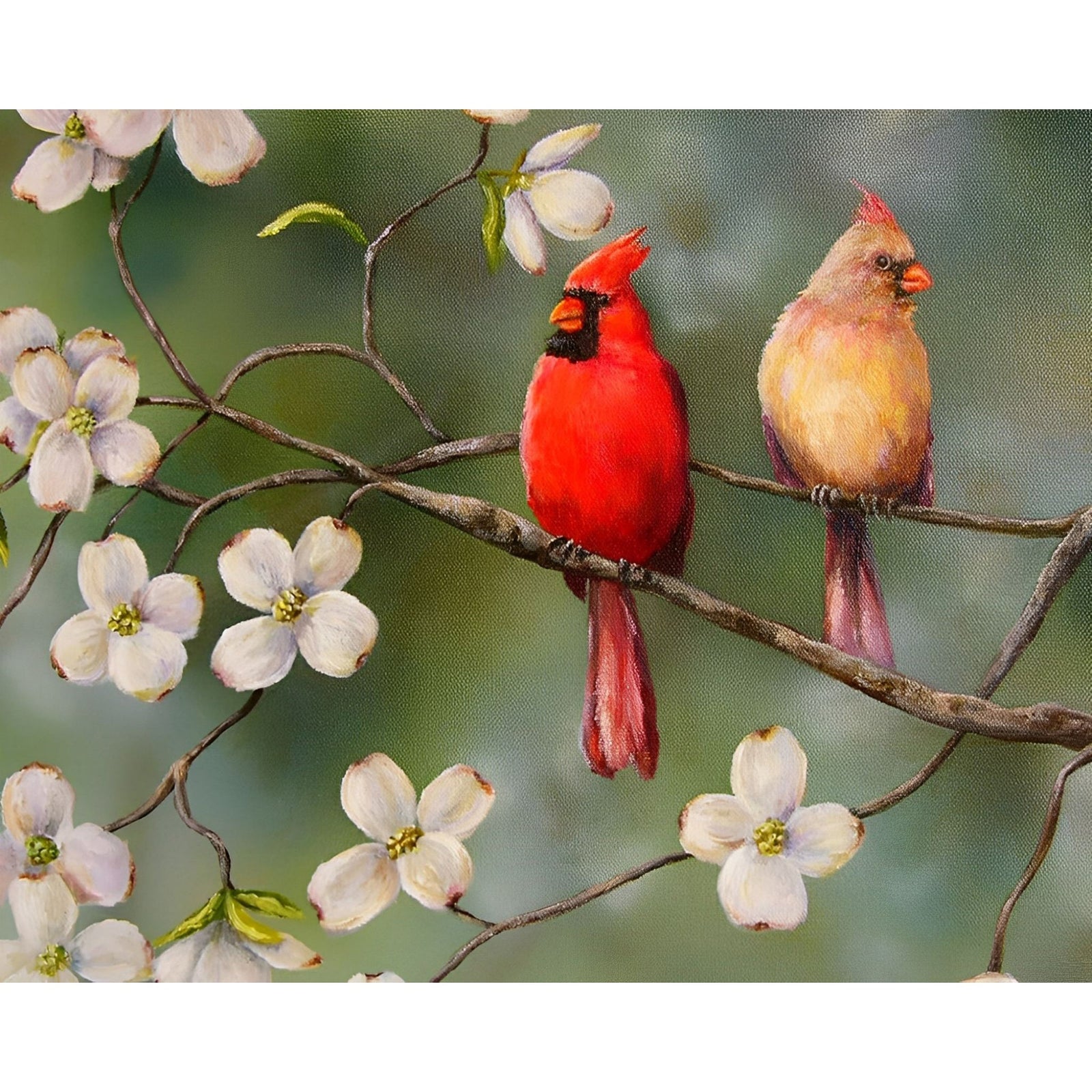 Cardinal Bird Fly | Diamond Painting Design - Full Drill Diamond Art with 5d Square or Round Diamonds - AB Drills Available