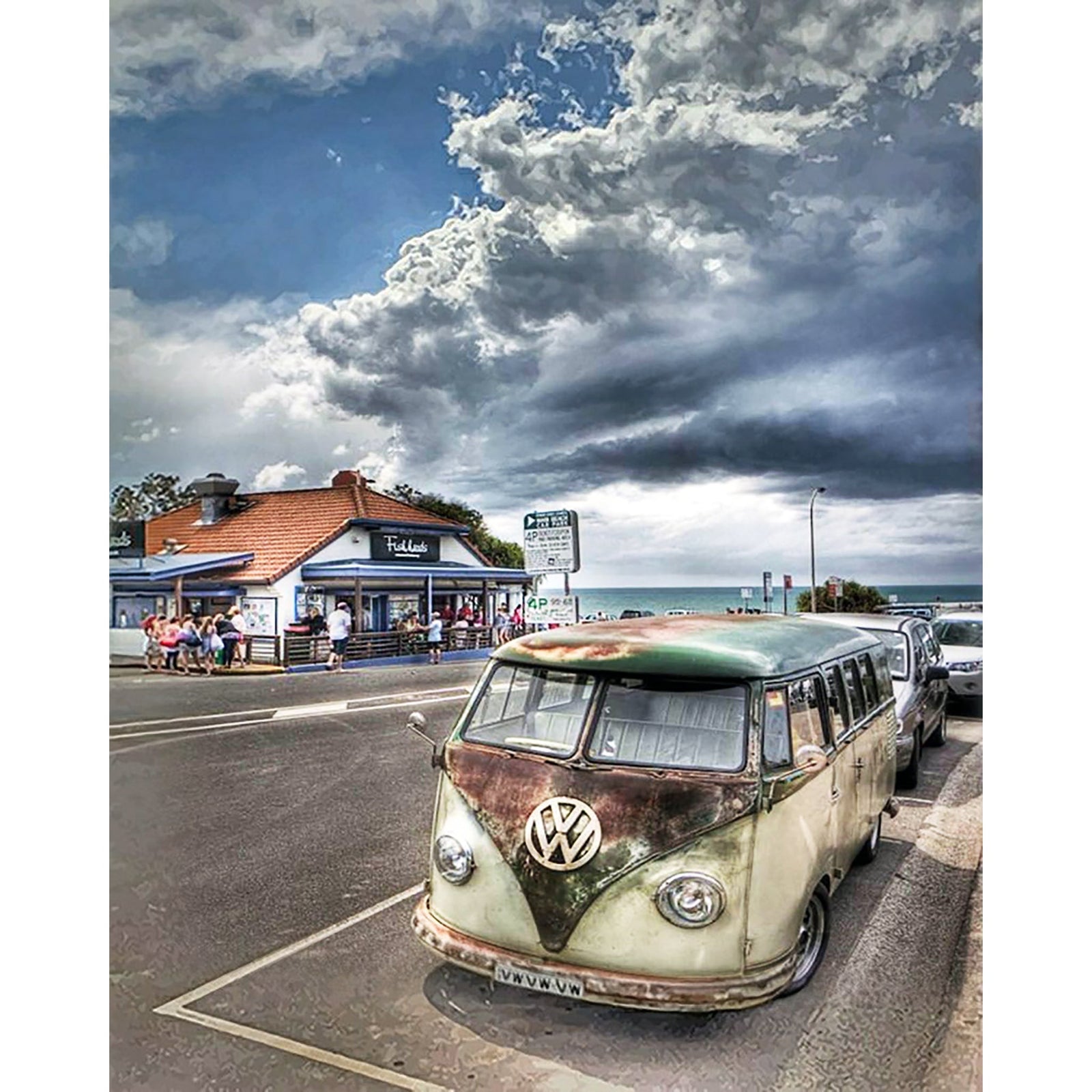 Volkswagen Old Bus | Diamond Painting Design - Full Drill Diamond Art with 5d Square or Round Diamonds - AB Drills Available