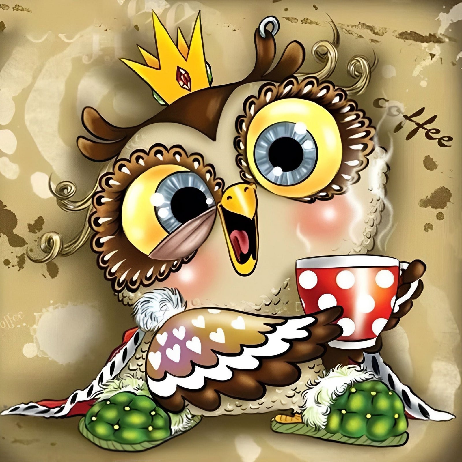 Cartoon Owl | Diamond Painting Design - Full Drill Diamond Art with 5d Square or Round Diamonds - AB Drills Available