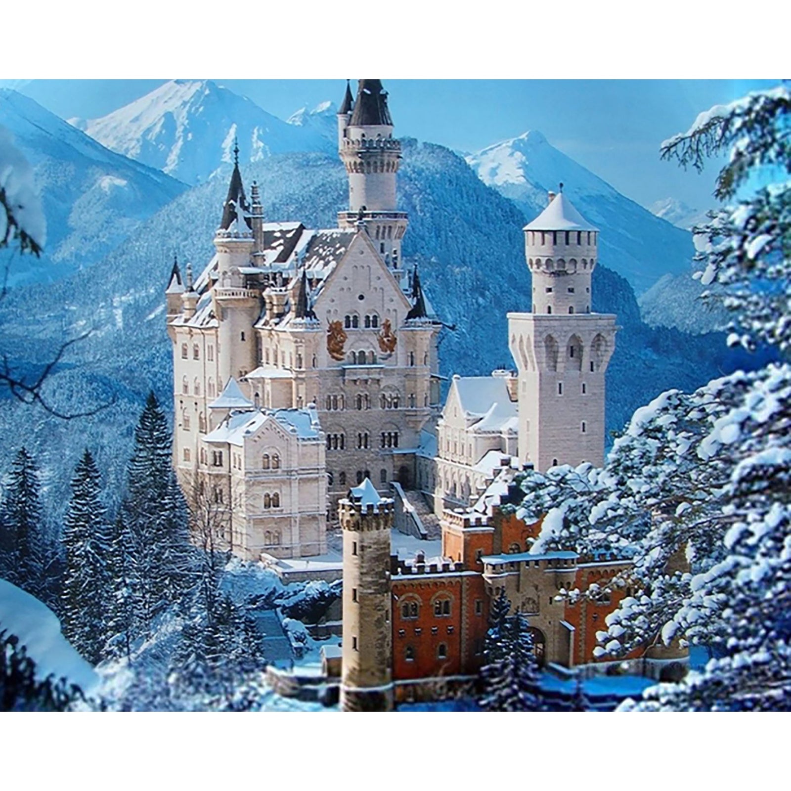 Winter Castle | Diamond Painting Design - Full Drill Diamond Art with 5d Square or Round Diamonds - AB Drills Available