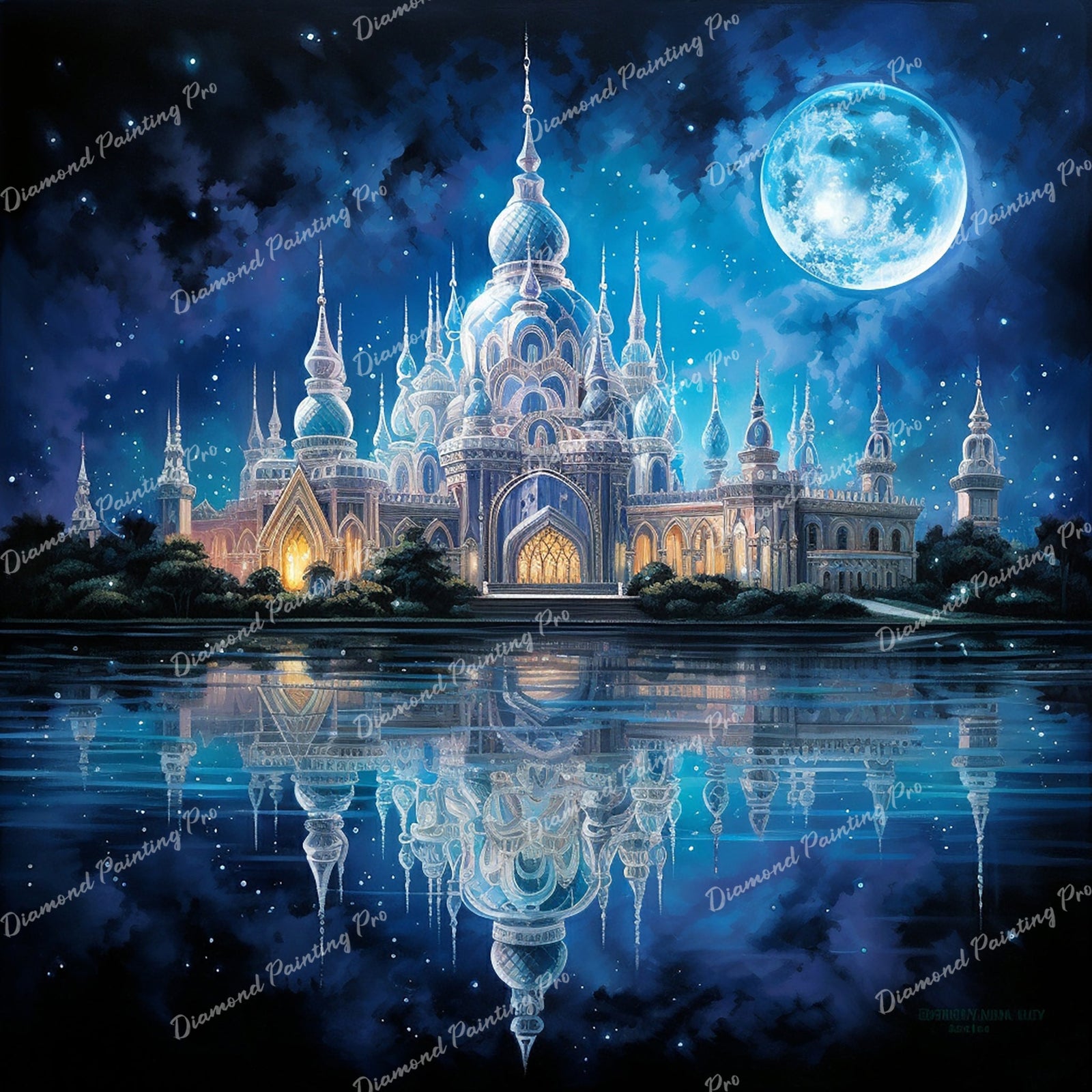 Nocturnal Palace | Diamond Painting Design - Full Drill Diamond Art with 5d Square or Round Diamonds - AB Drills Available