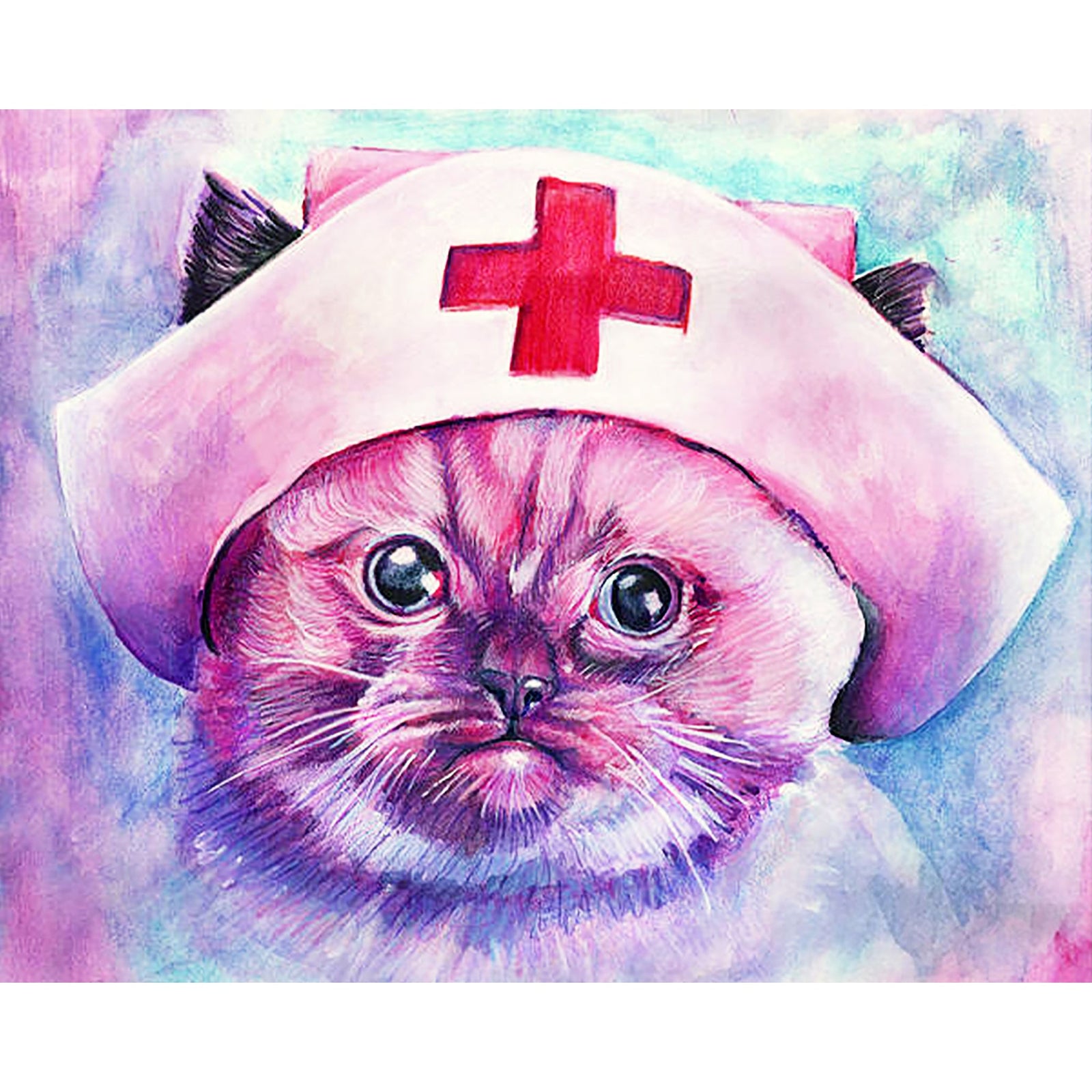 Nurse Kitty | Diamond Painting Design - Full Drill Diamond Art with 5d Square or Round Diamonds - AB Drills Available