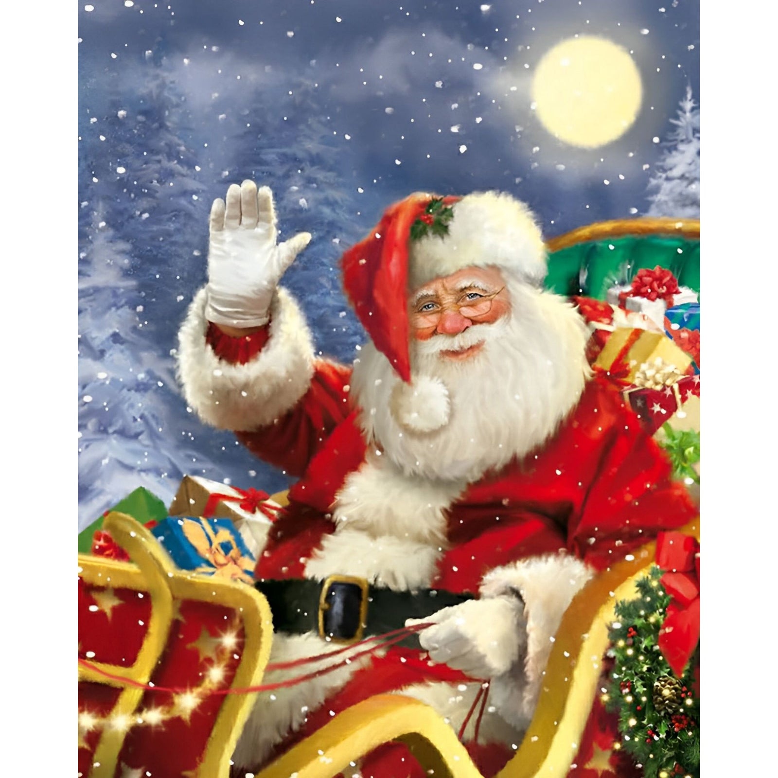 Santa Says Hi | Diamond Painting Design - Full Drill Diamond Art with 5d Square or Round Diamonds - AB Drills Available