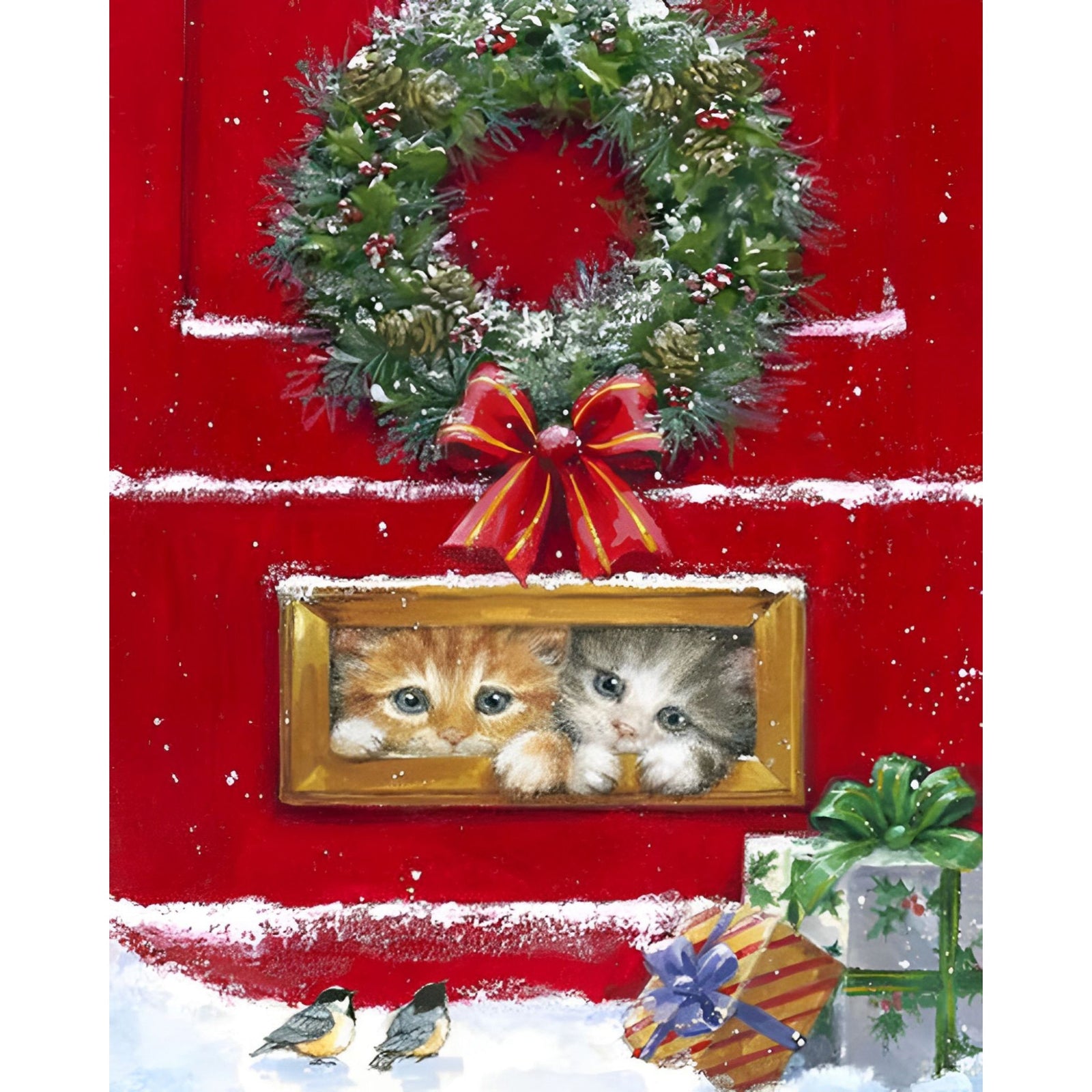 Christmas Kitties | Diamond Painting Design - Full Drill Diamond Art with 5d Square or Round Diamonds - AB Drills Available