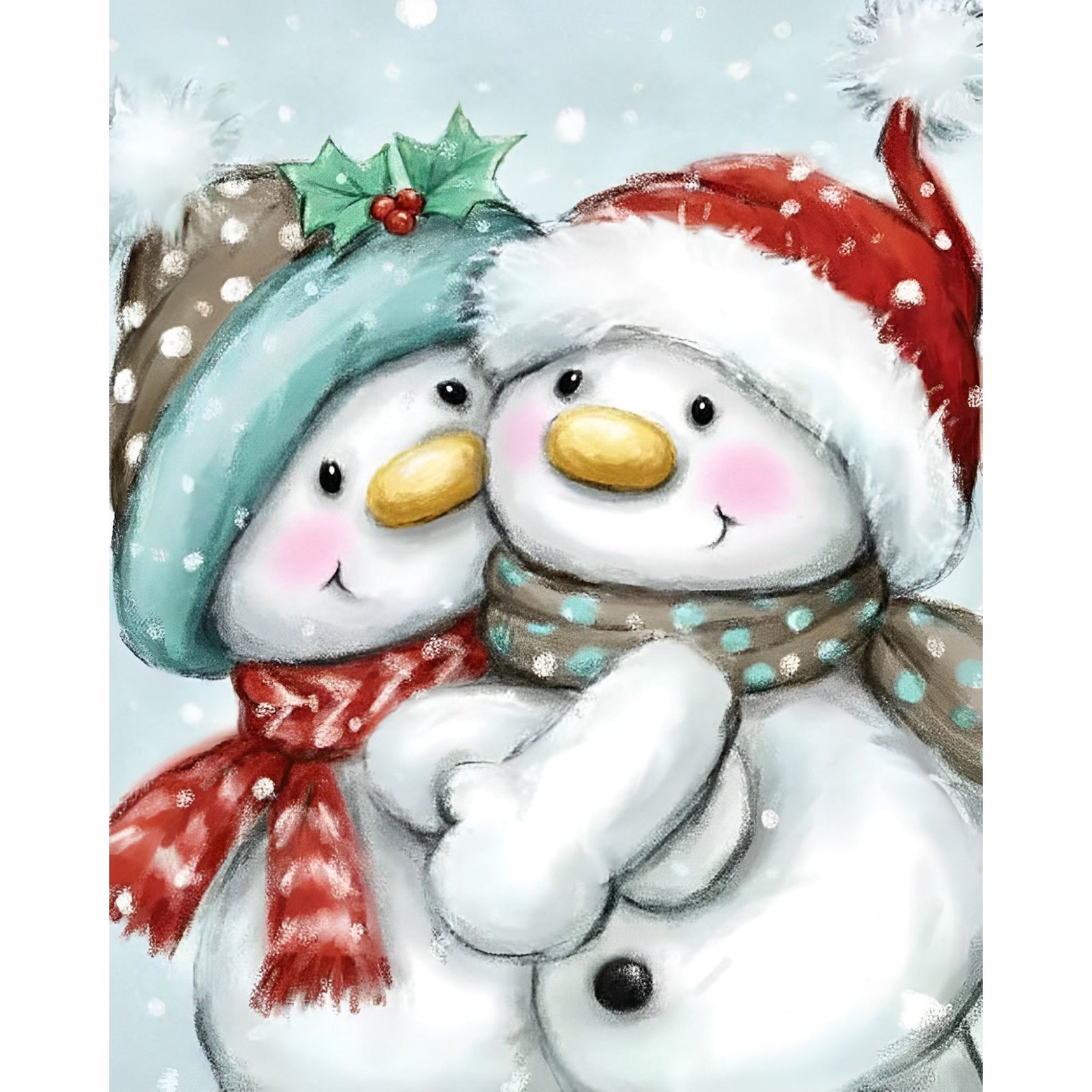 Christmas Hug | Diamond Painting Design - Full Drill Diamond Art with 5d Square or Round Diamonds - AB Drills Available