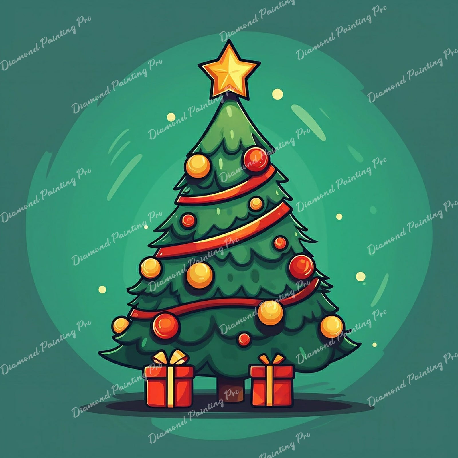 Santa's Little Tree | Diamond Painting Design - Full Drill Diamond Art with 5d Square or Round Diamonds - AB Drills Available