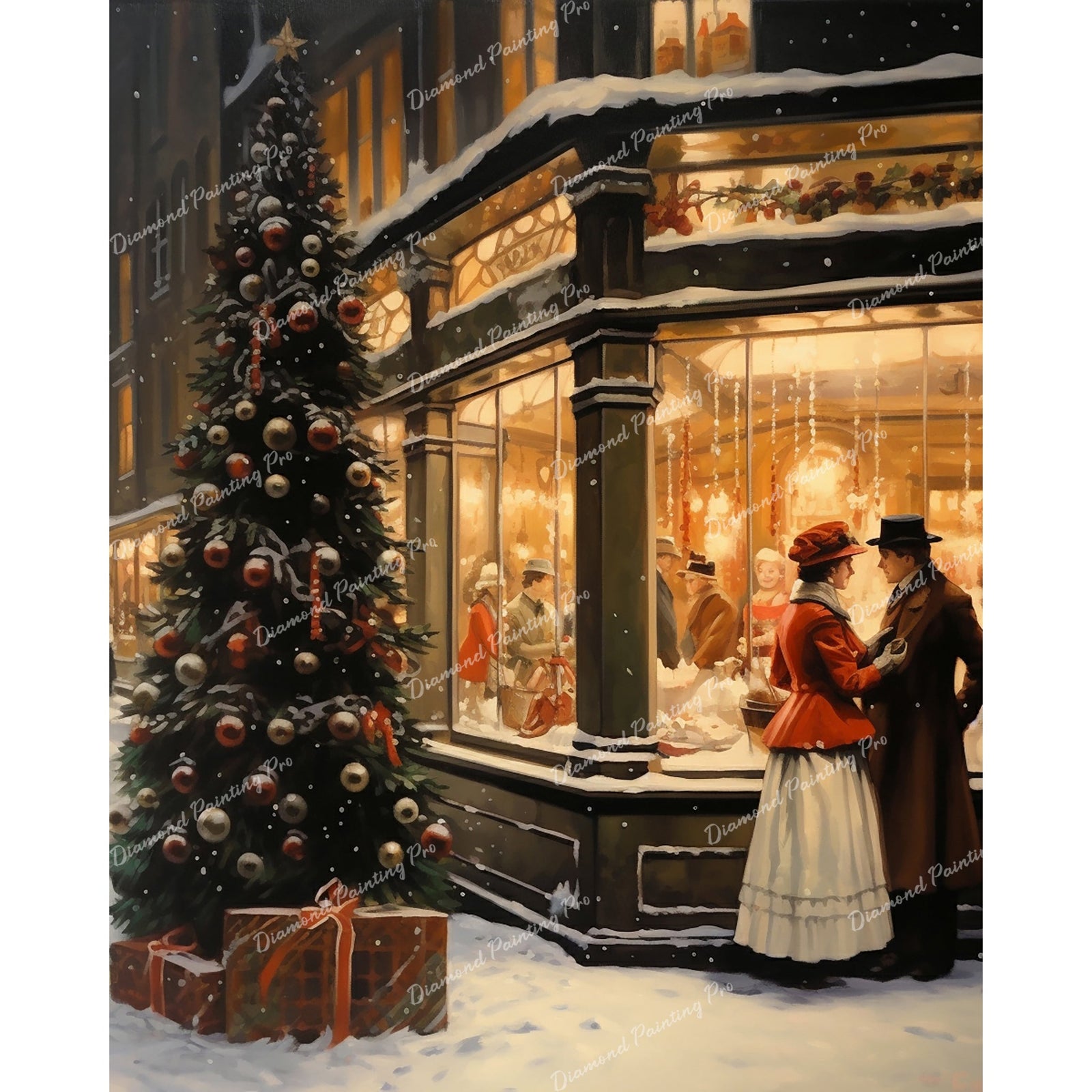 Christmas Romance | Diamond Painting Design - Full Drill Diamond Art with 5d Square or Round Diamonds - AB Drills Available