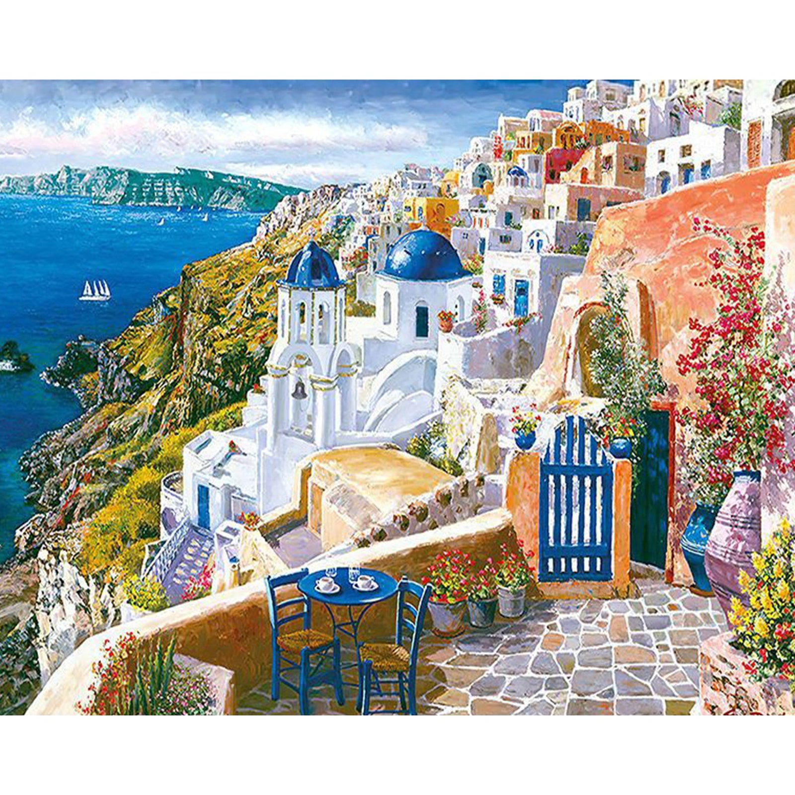 View from Santorin | Diamond Painting Design - Full Drill Diamond Art with 5d Square or Round Diamonds - AB Drills Available