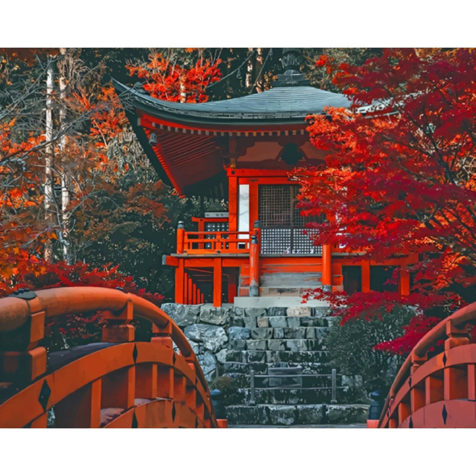 Bentendo Temple Japan | Diamond Painting Design - Full Drill Diamond Art with 5d Square or Round Diamonds - AB Drills Available